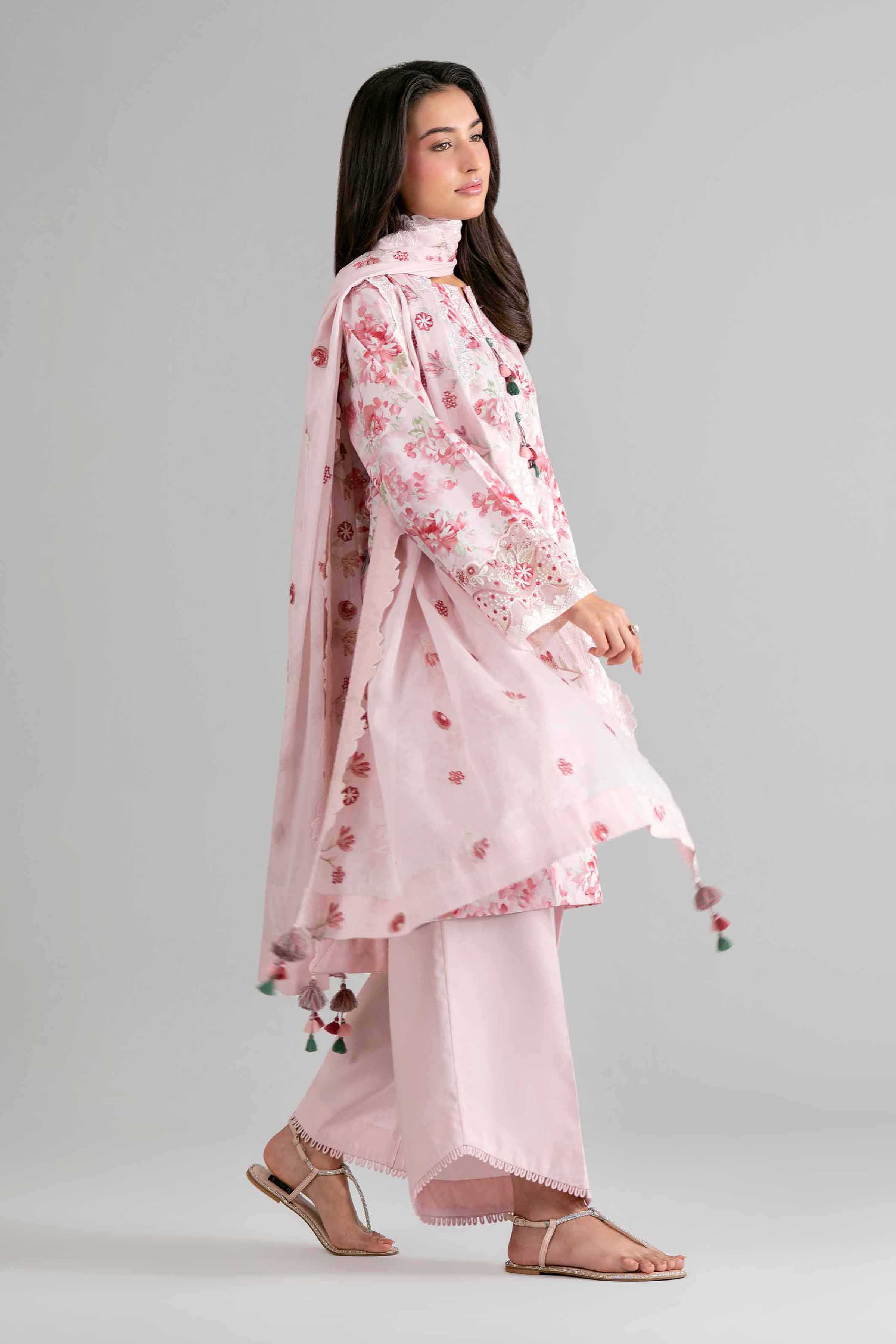3 Piece - Printed Embroidered Suit - 42601724 Nishat UAE Pink Lawn 3PC Embroidered