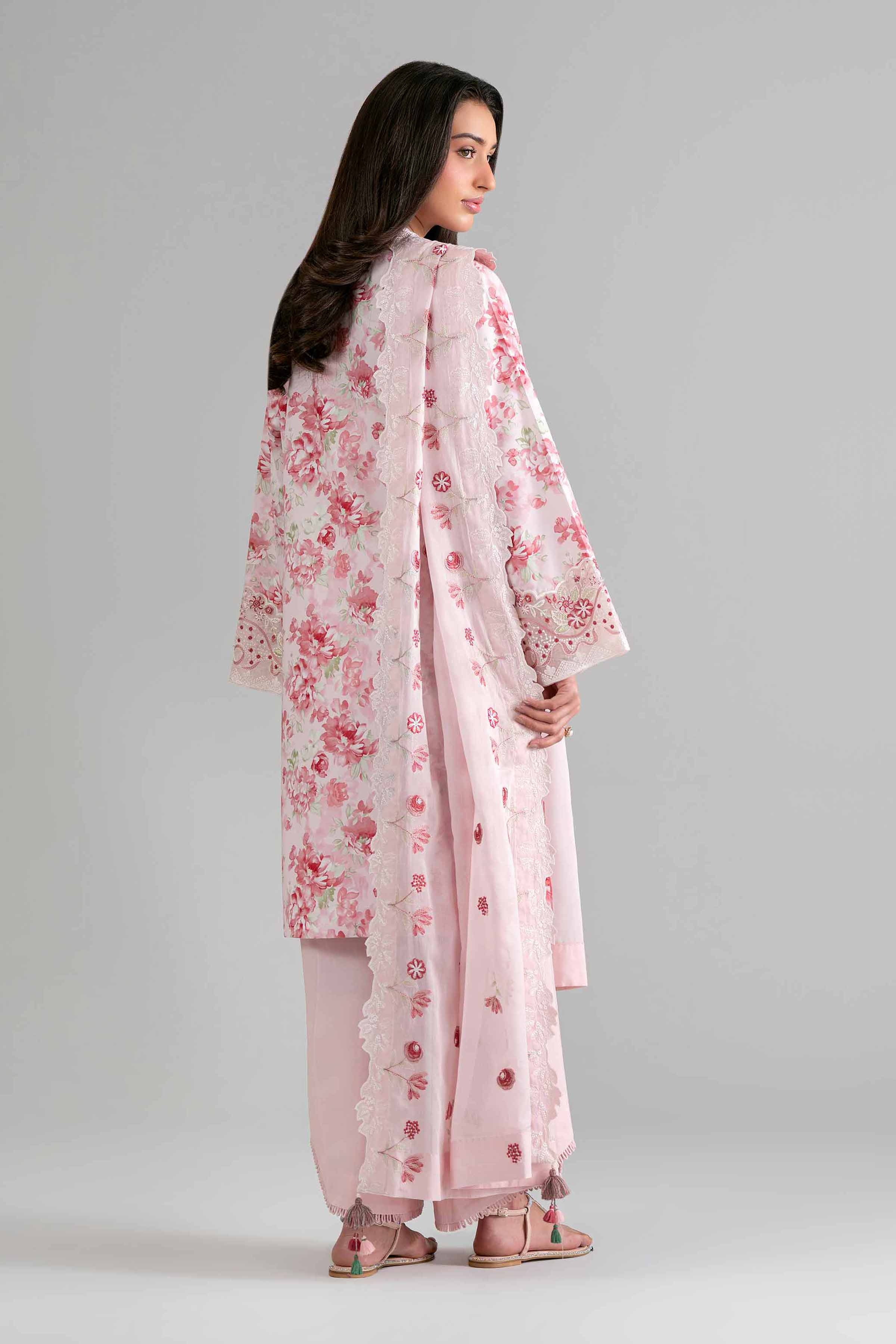 3 Piece - Printed Embroidered Suit - 42601724 Nishat UAE Pink Lawn 3PC Embroidered