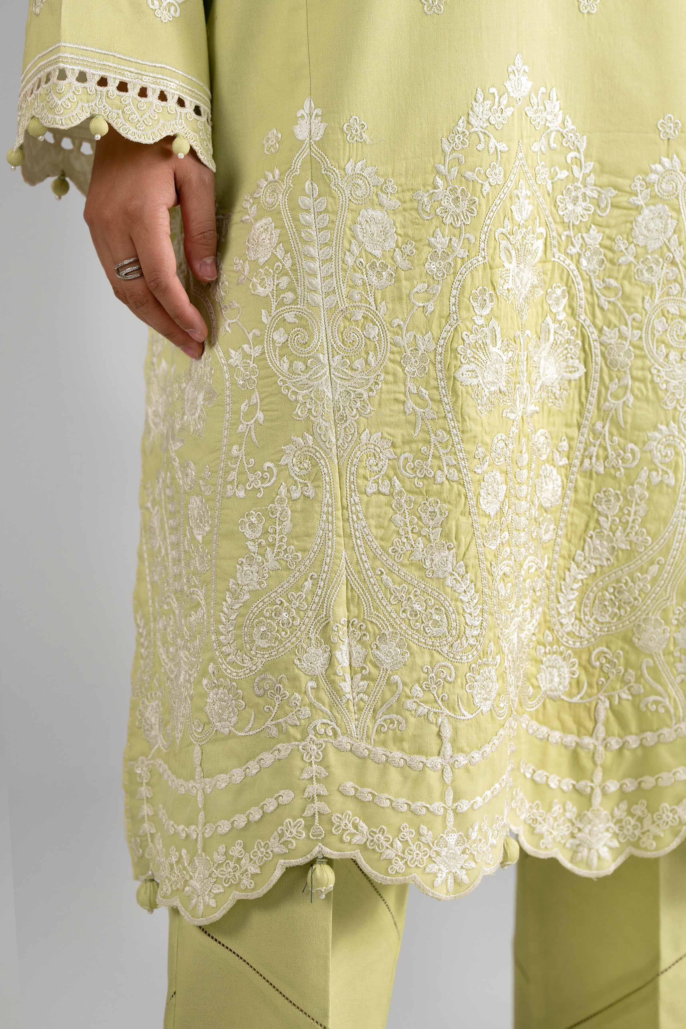 3 Piece - Digital Printed Embroidered Suit - 42601729 Green Lawn 3PC Embroidered