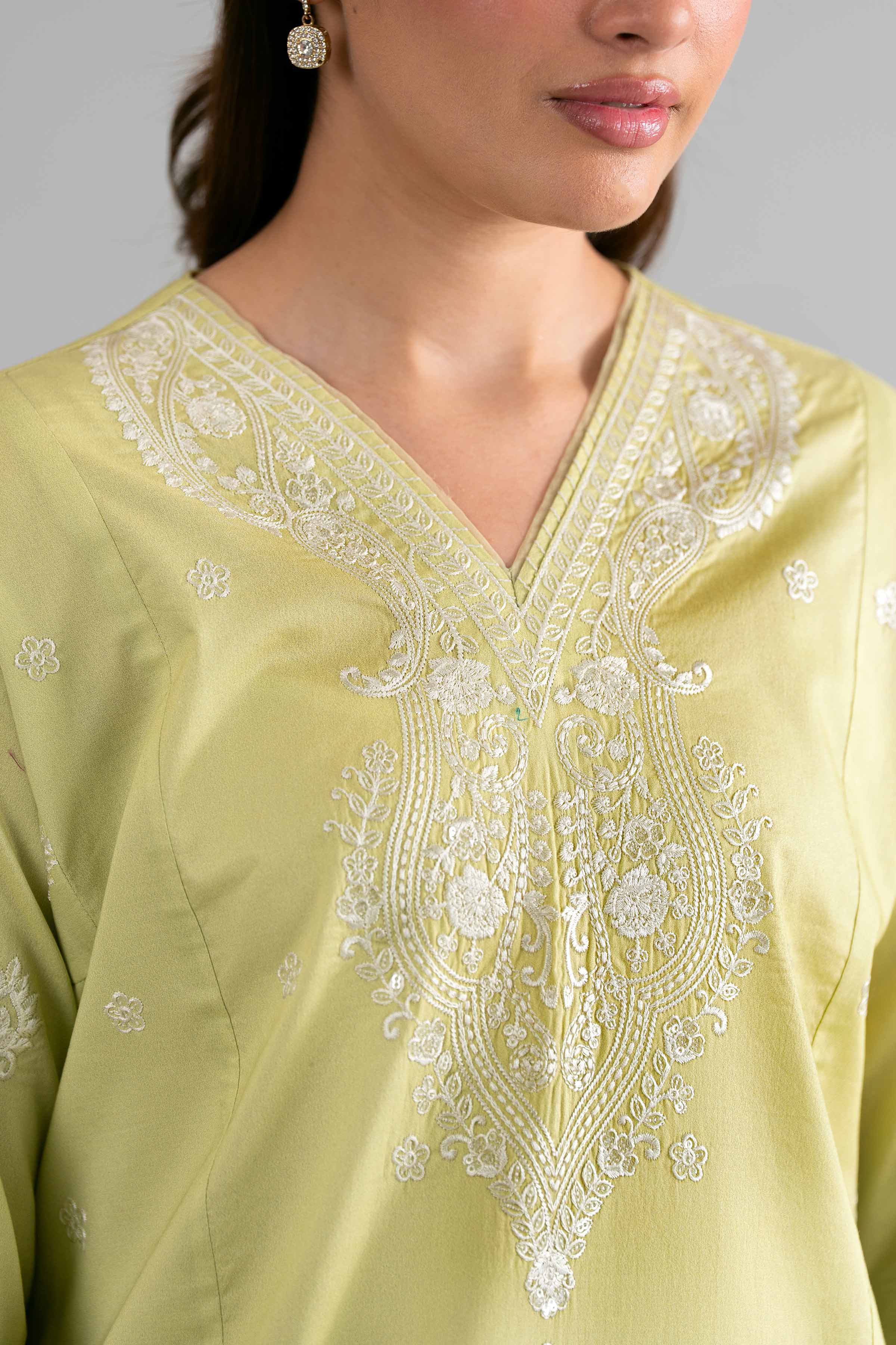 3 Piece - Digital Printed Embroidered Suit - 42601729 Green Lawn 3PC Embroidered