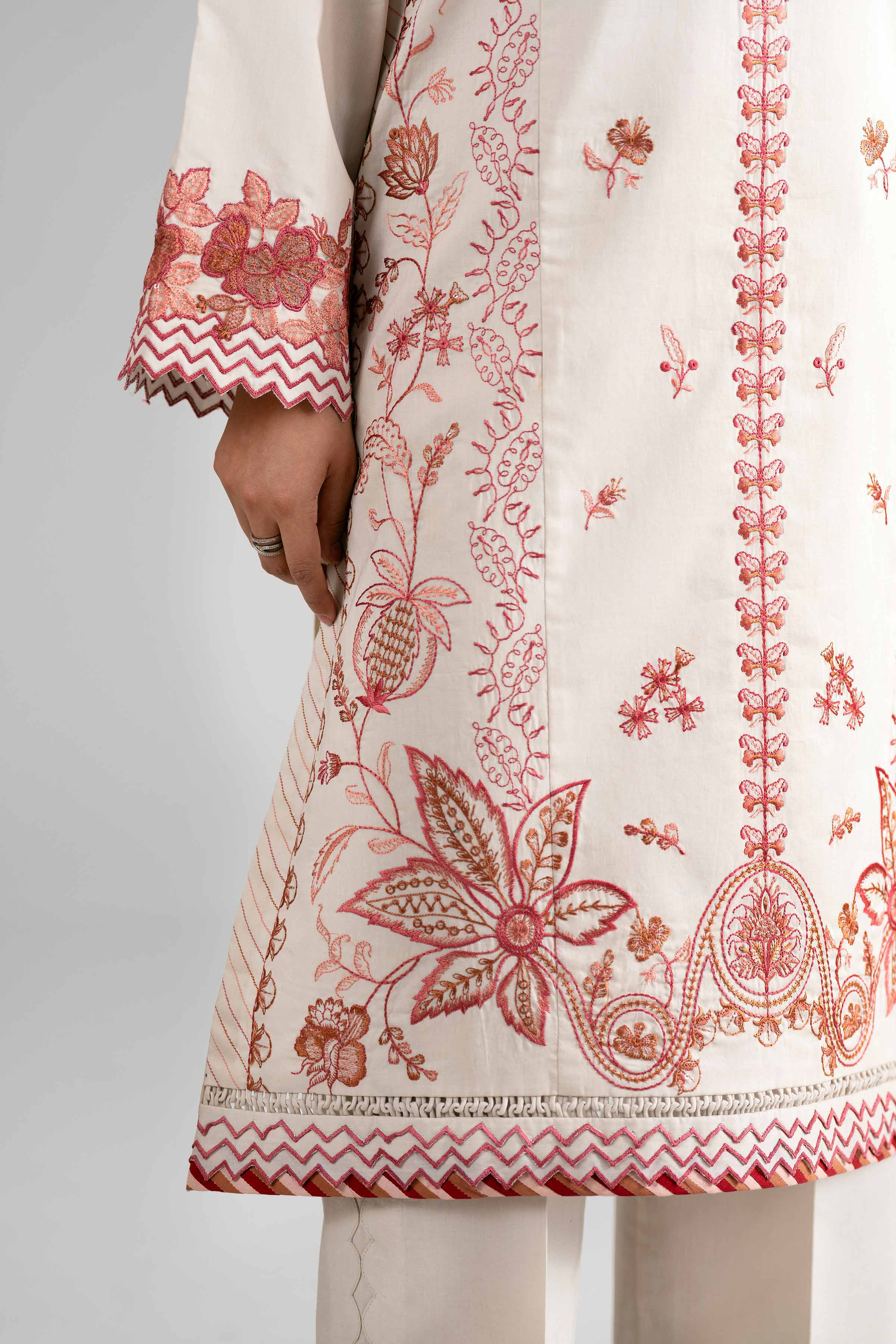 3 Piece - Digital Printed Embroidered Suit - 42601730 Beige Lawn 3PC Embroidered