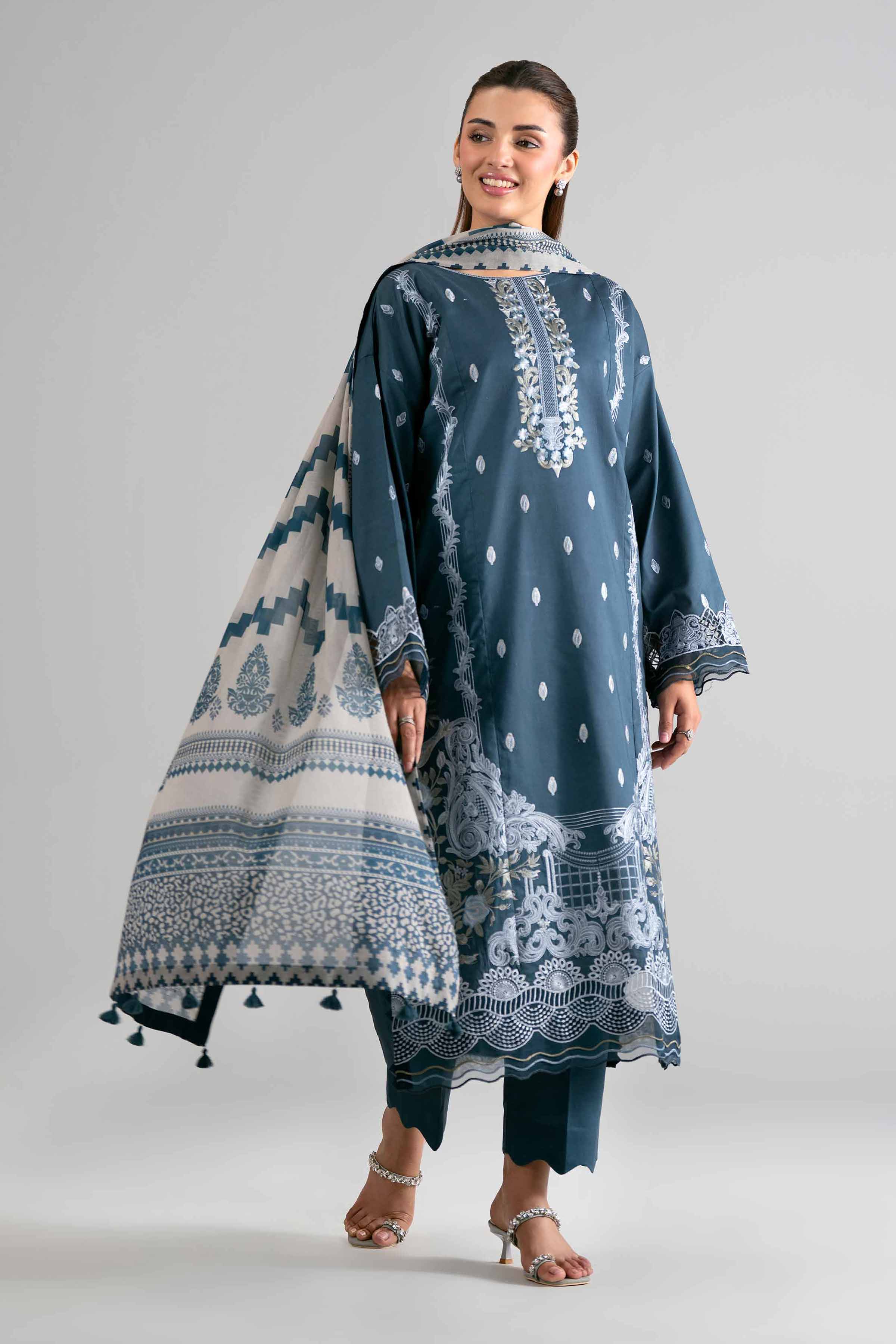 3 Piece - Digital Printed Embroidered Suit - 42601731 Nishat UAE Lawn 3PC Embroidered