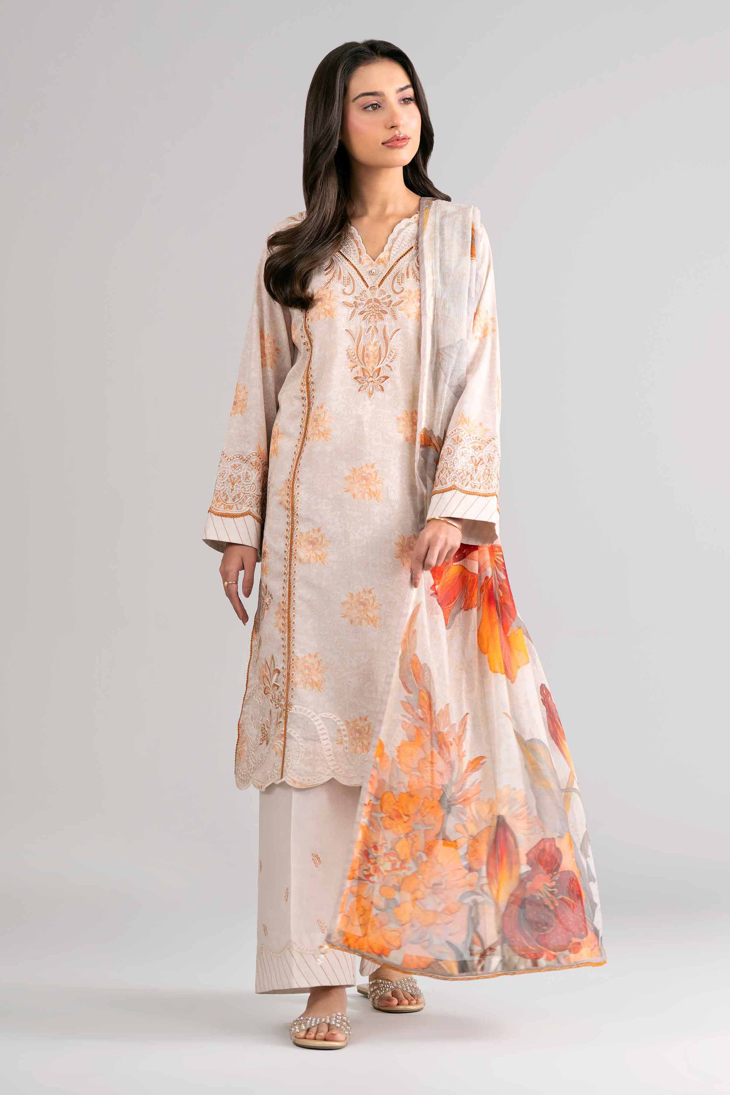 3 Piece - Digital Printed Embroidered Suit - 42601739 Nishat UAE Lawn 3PC Embroidered