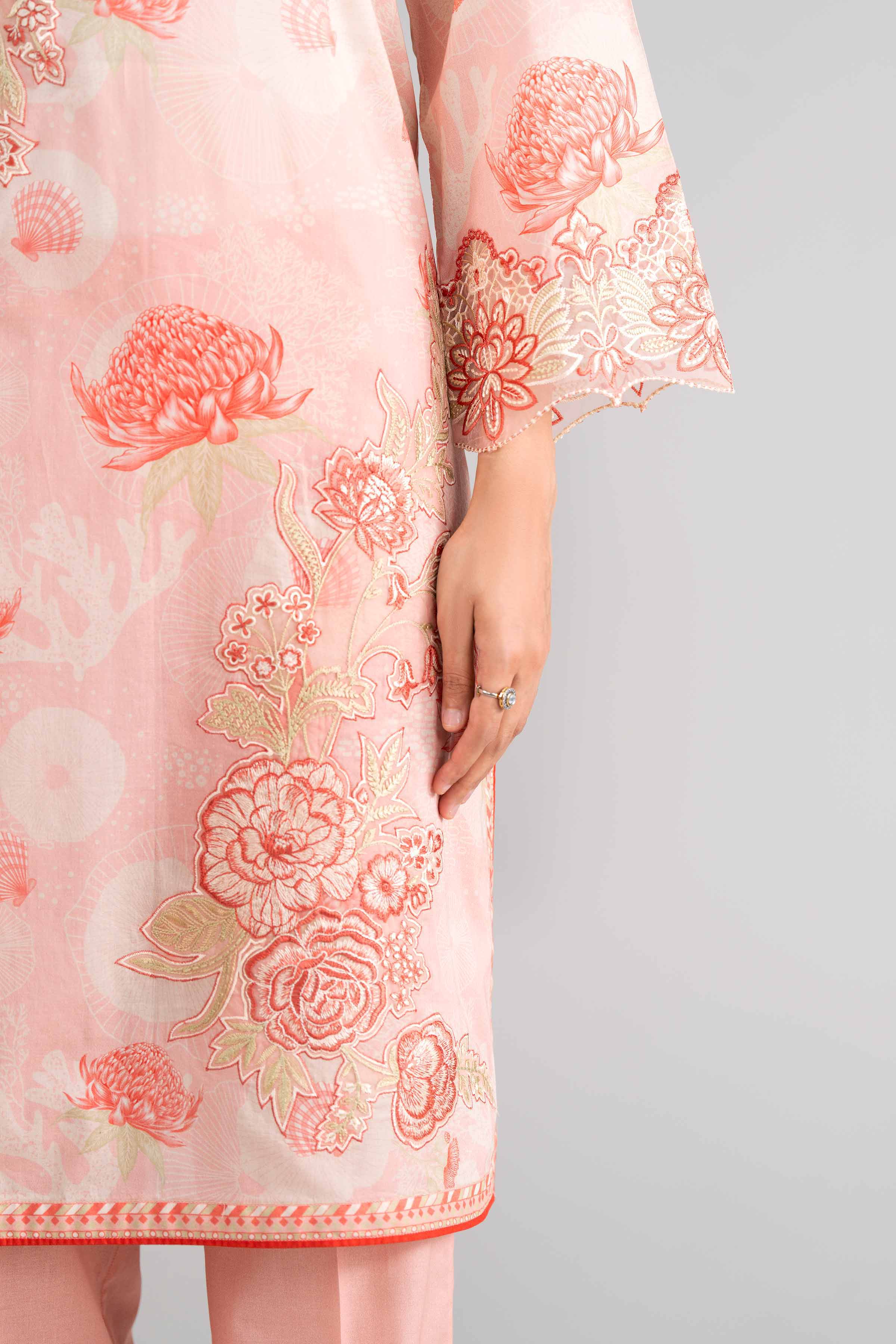 3 Piece - Digital Printed Embroidered Suit - 42601756 Pink Lawn 3PC Embroidered
