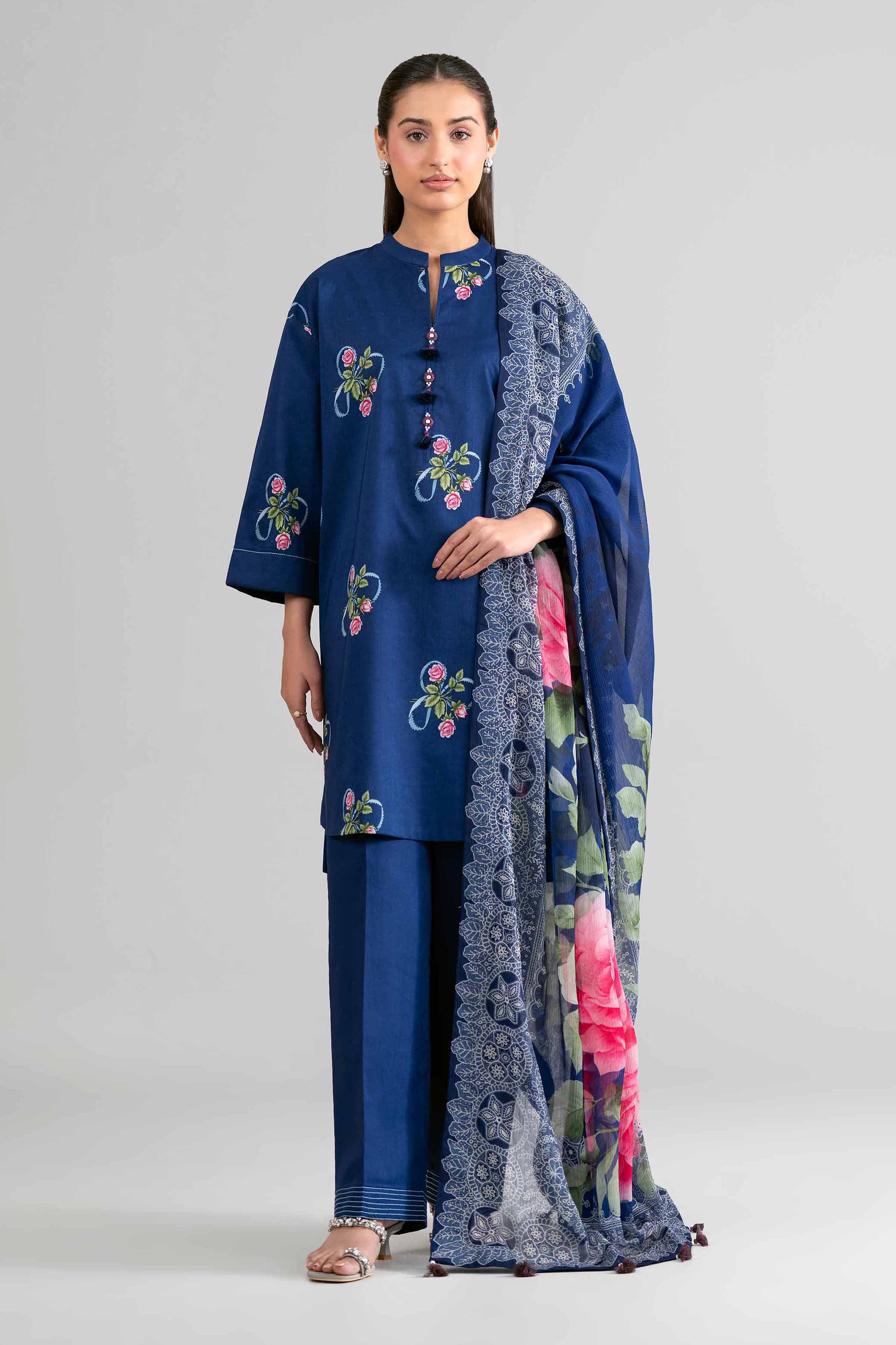 3 Piece - Digital Printed Suit - 42601763 Blue Lawn 3PC Printed