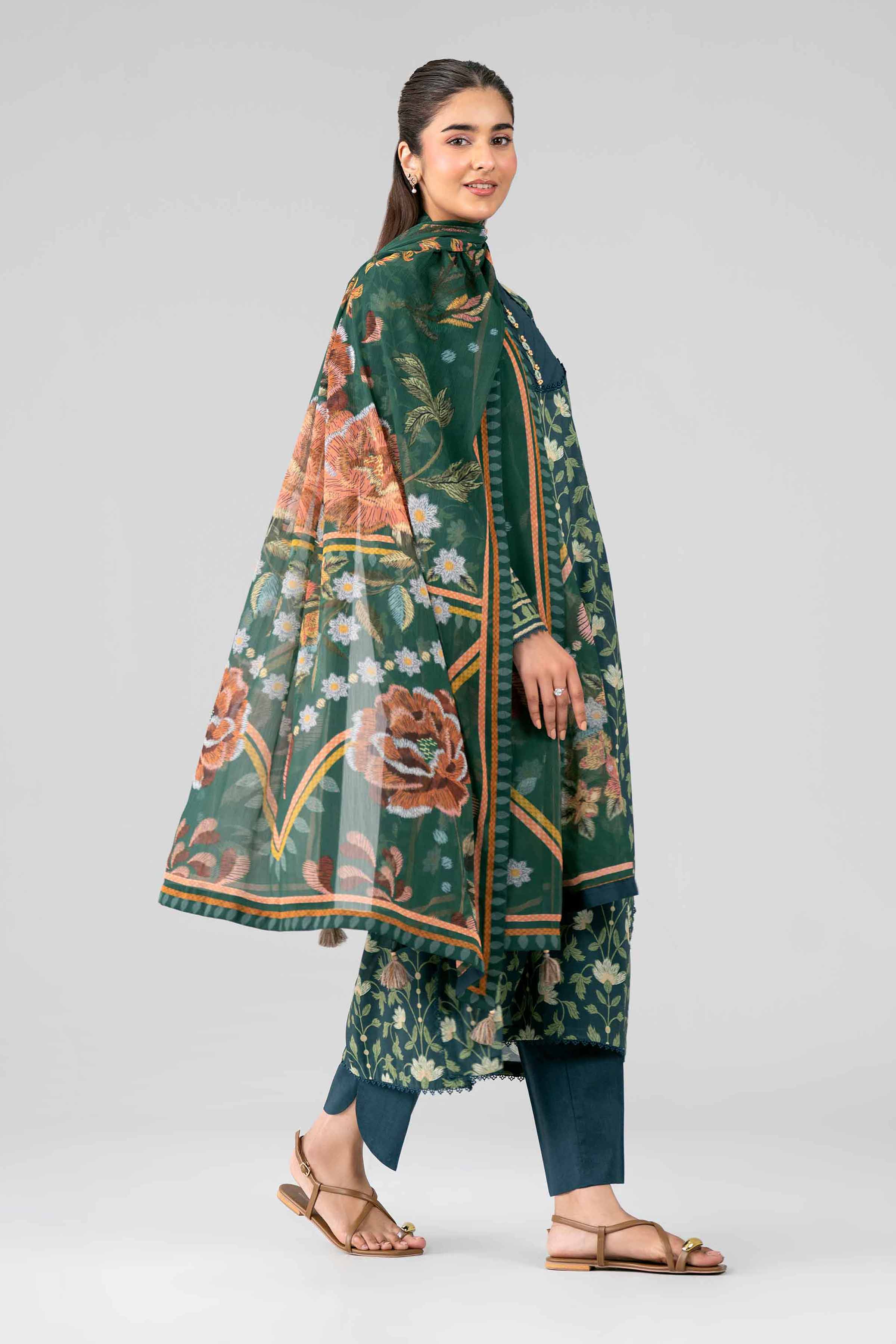3 Piece - Digital Printed Suit - 42601768 Green Lawn 3PC Printed