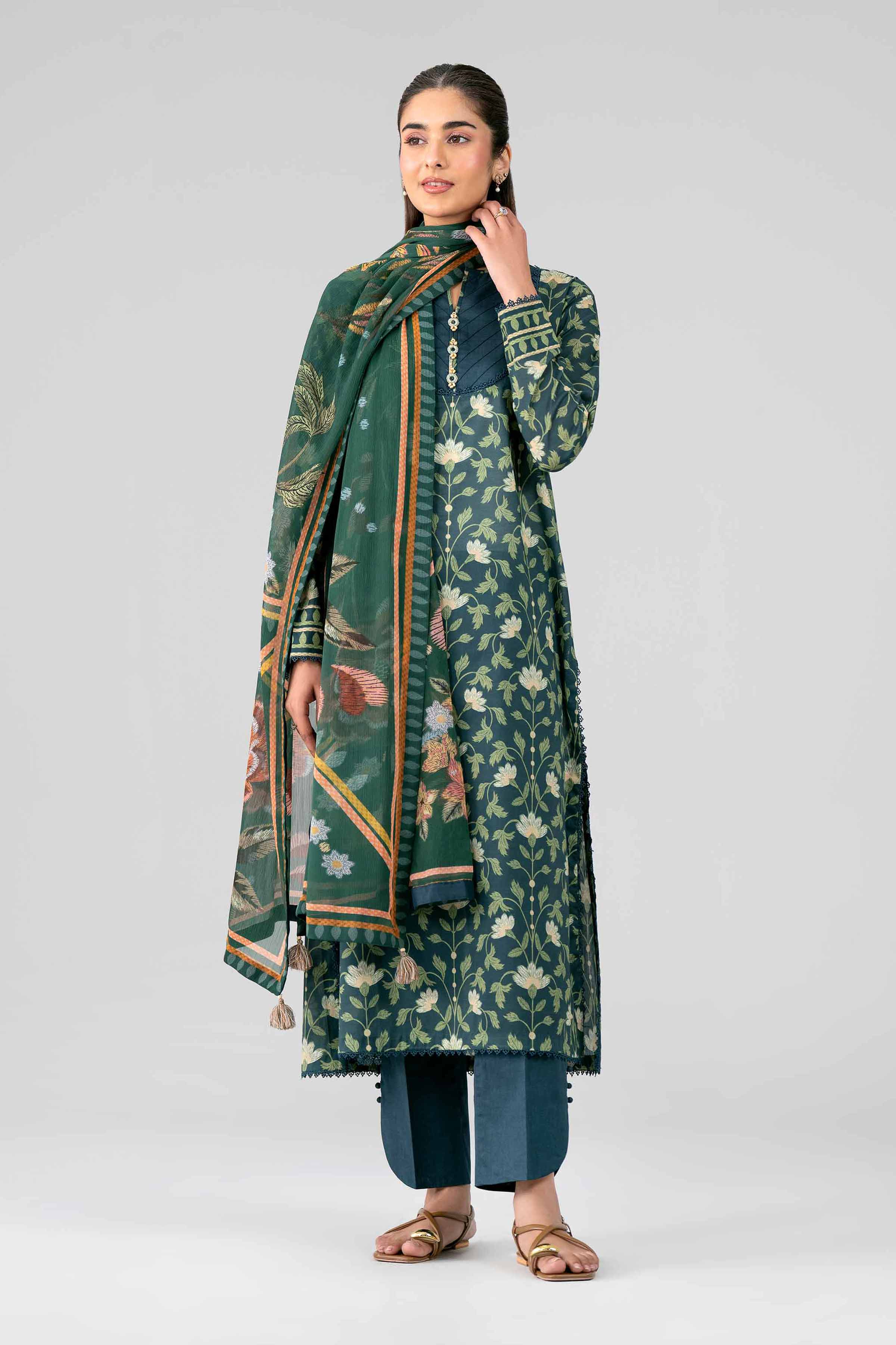 3 Piece - Digital Printed Suit - 42601768 Green Lawn 3PC Printed