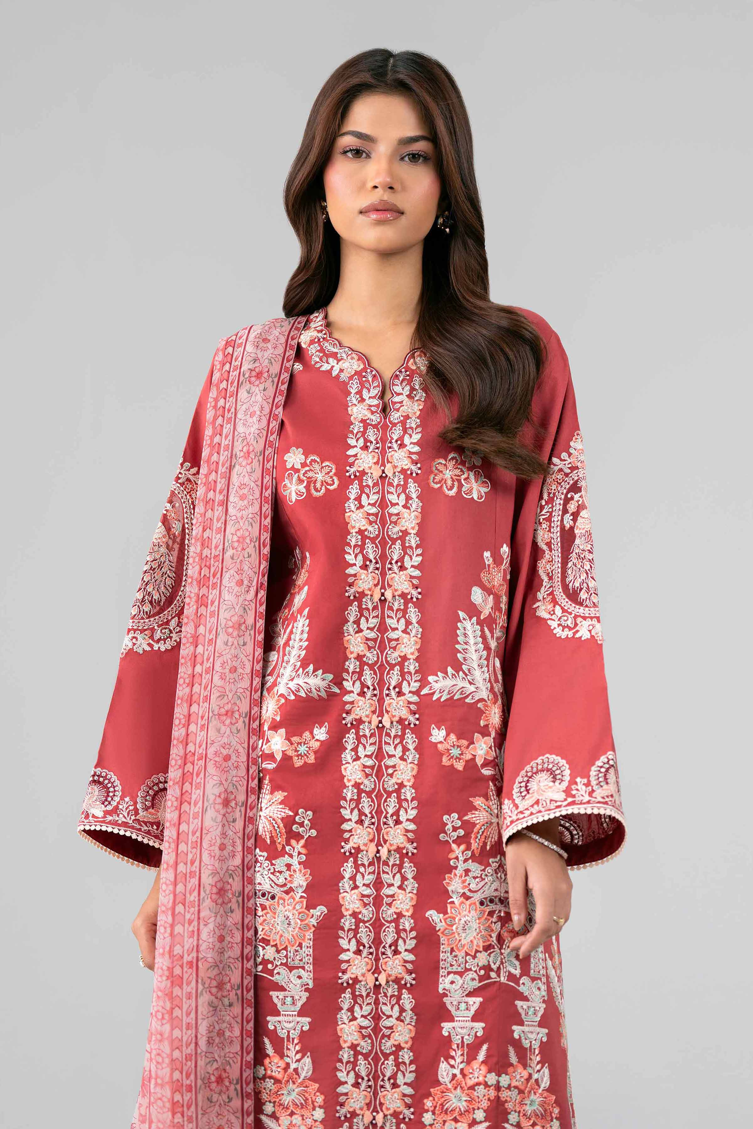 3 Piece - Digital Printed Embroidered Suit - 42601769
