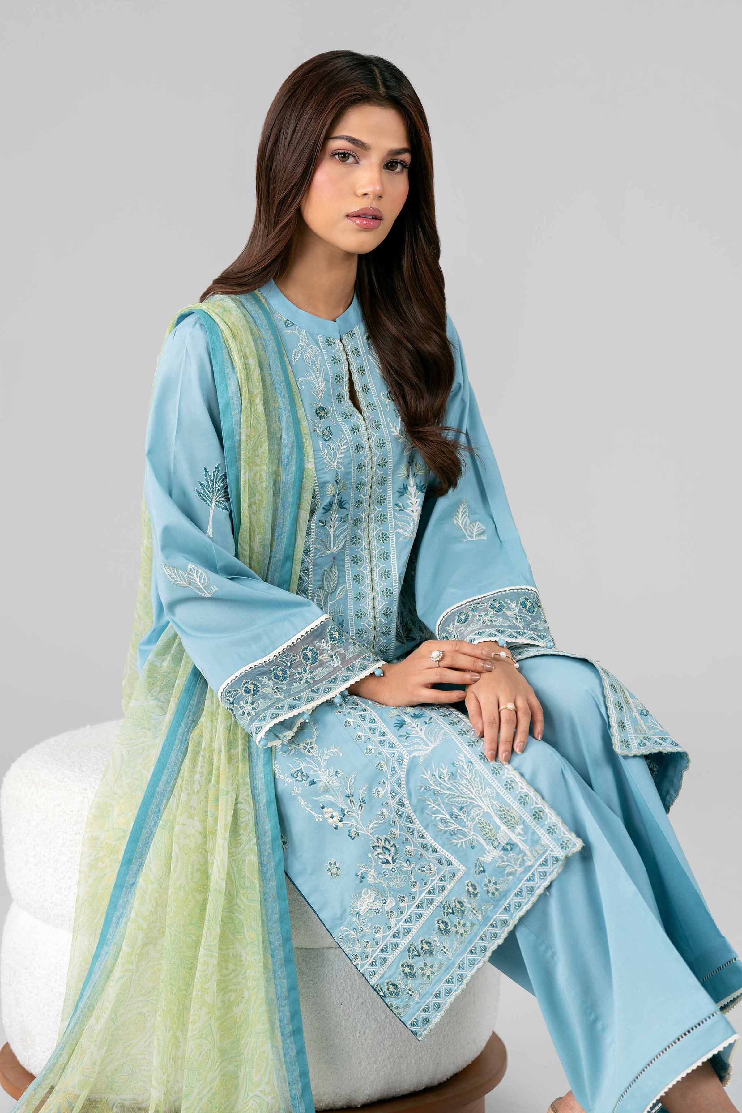 3 Piece - Digital Printed Embroidered Suit - 42601776