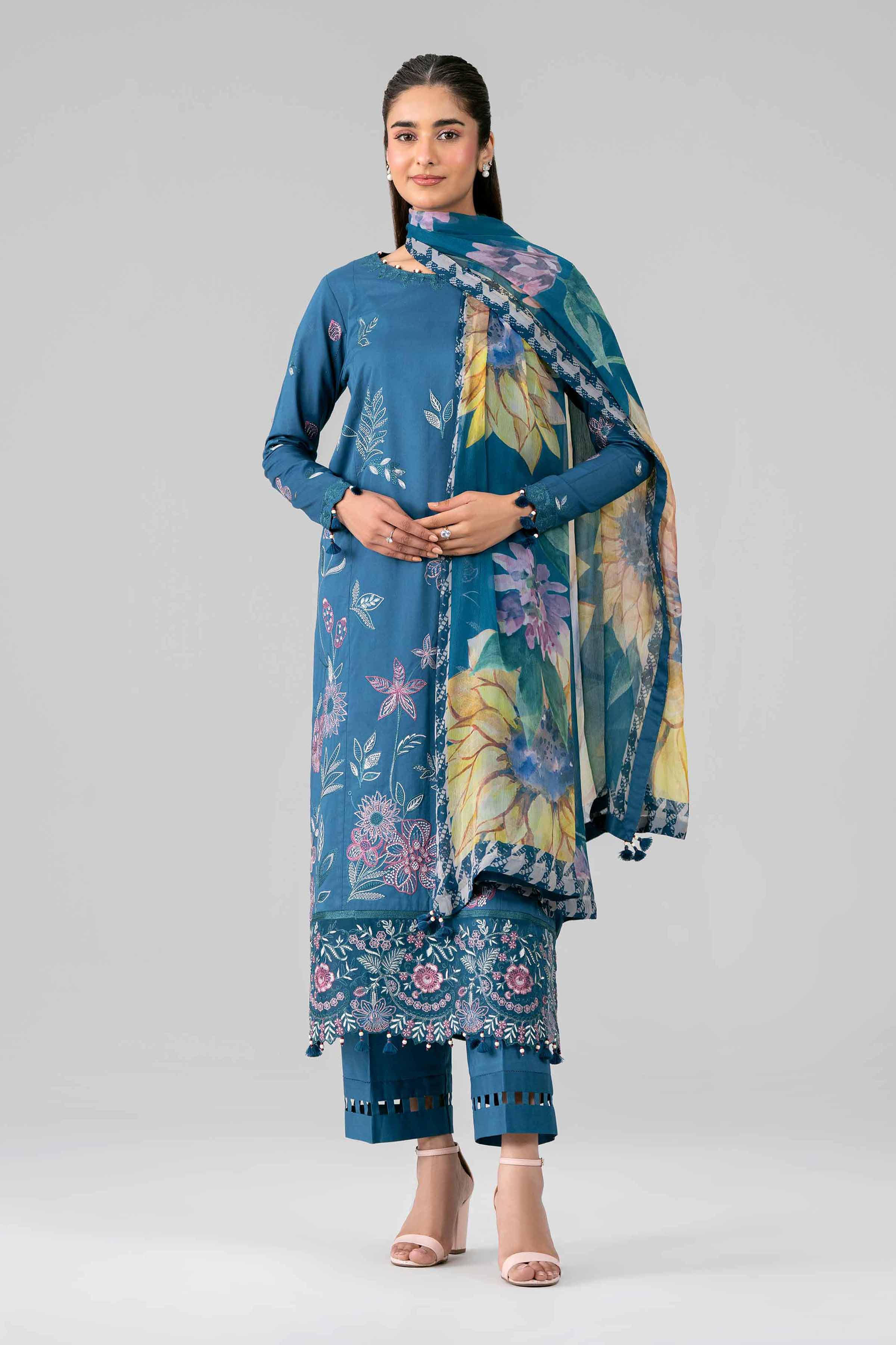 3 Piece - Digital Printed Embroidered Suit - 42601777 Nishat UAE Lawn 3PC Embroidered