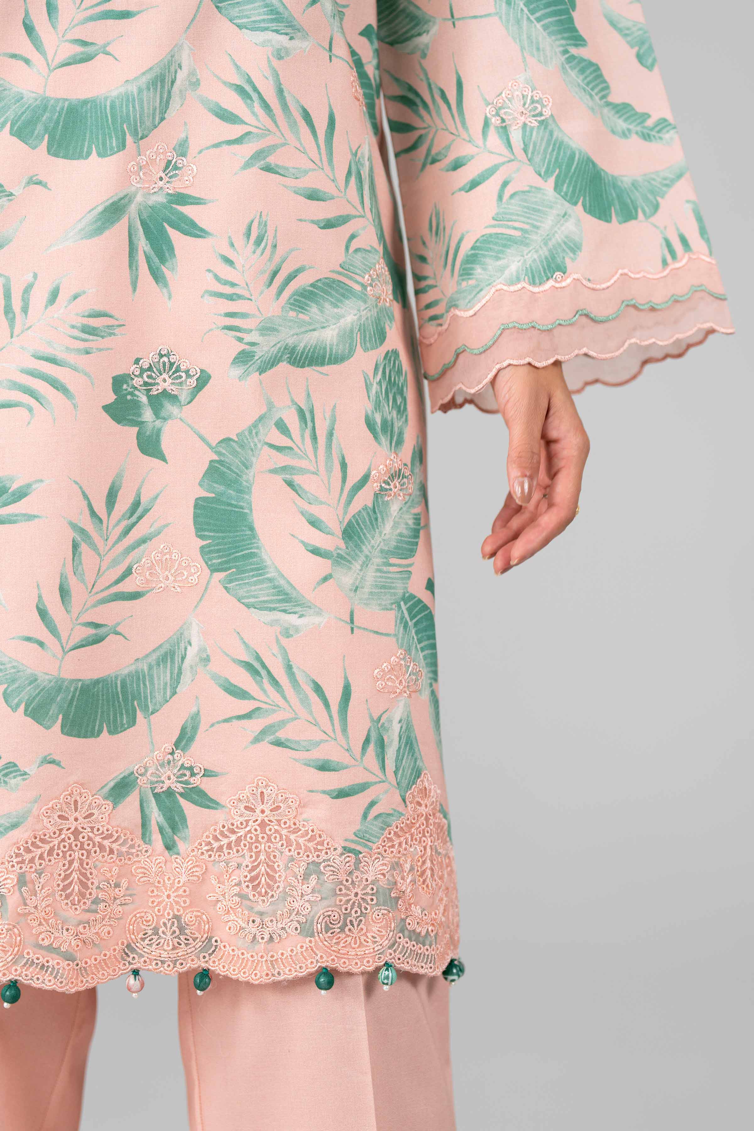 3 Piece - Printed Embroidered Suit - 42601779 Pink Lawn 3PC Embroidered