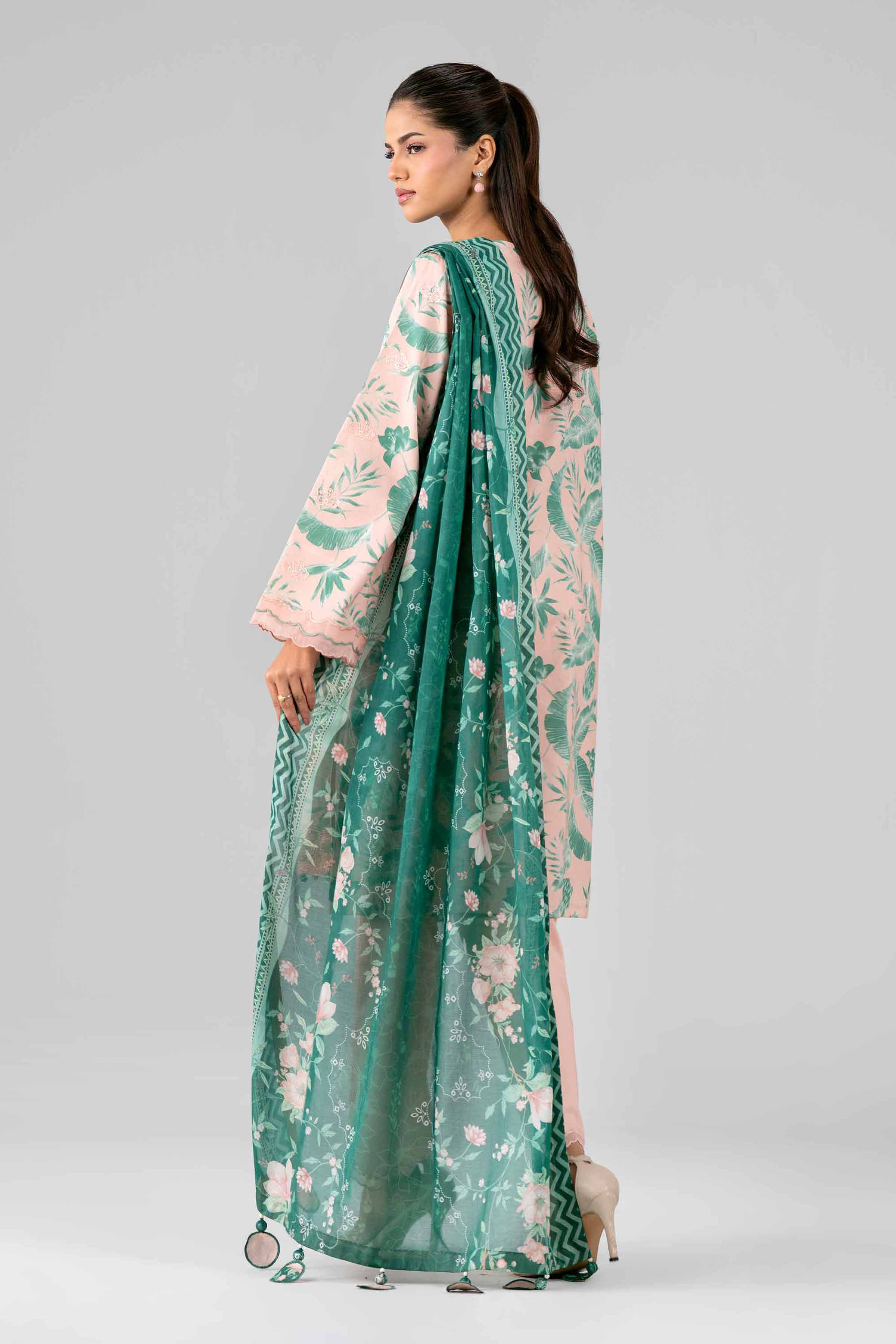 3 Piece - Printed Embroidered Suit - 42601779 Pink Lawn 3PC Embroidered