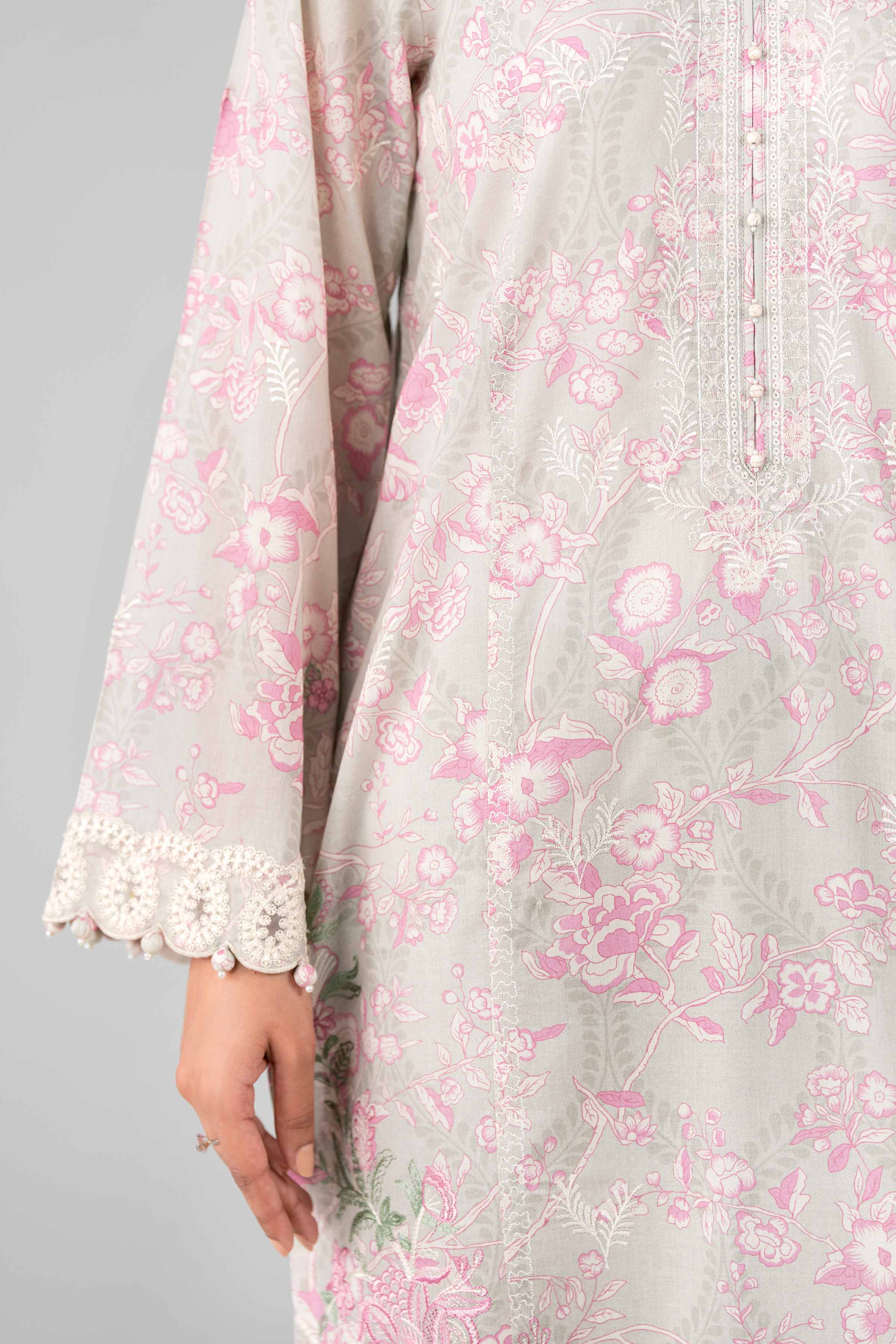 3 Piece - Printed Embroidered Suit - 42601780 Green Lawn 3PC Embroidered