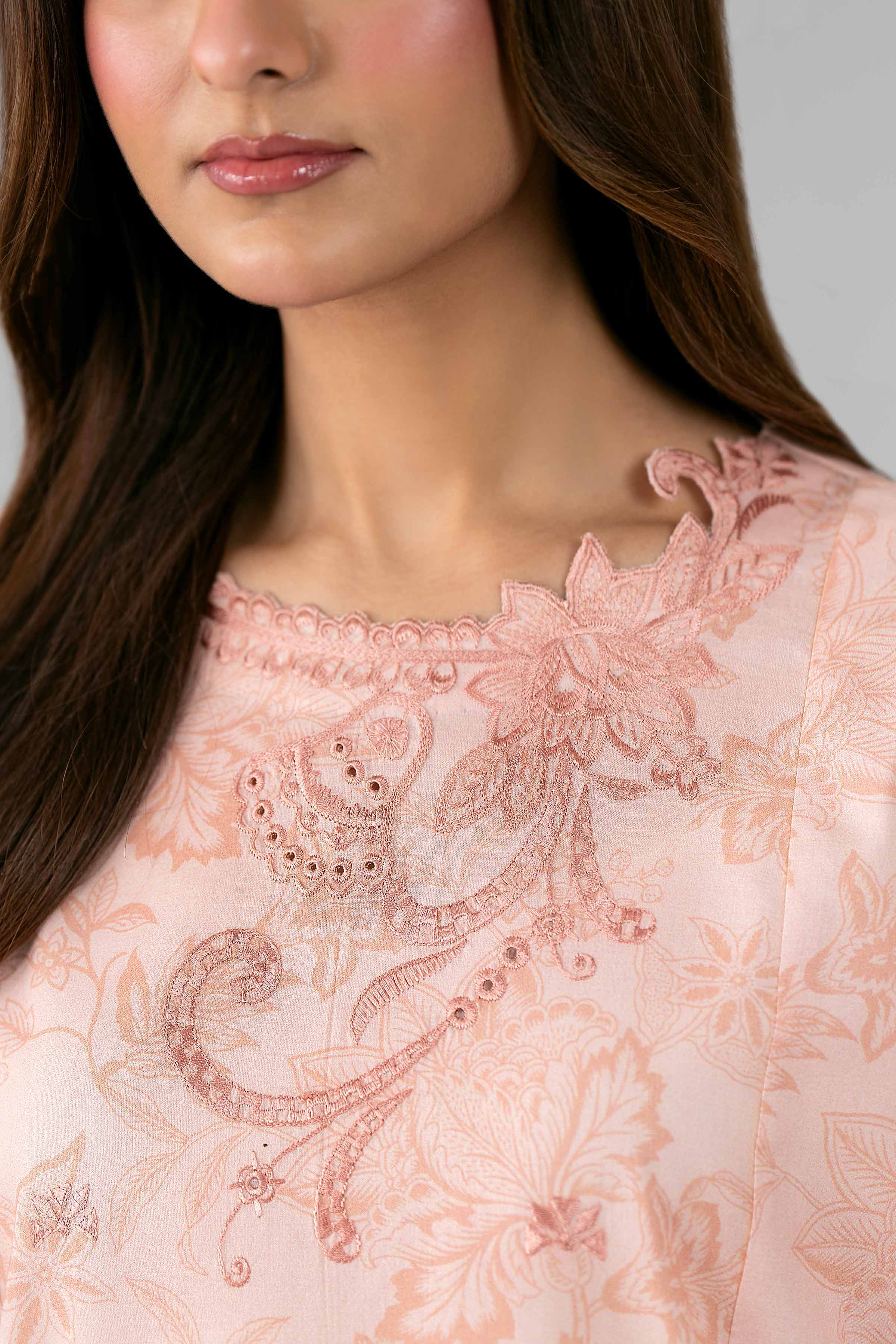 3 Piece - Printed Embroidered Suit - 42601781 Pink Lawn 3PC Embroidered