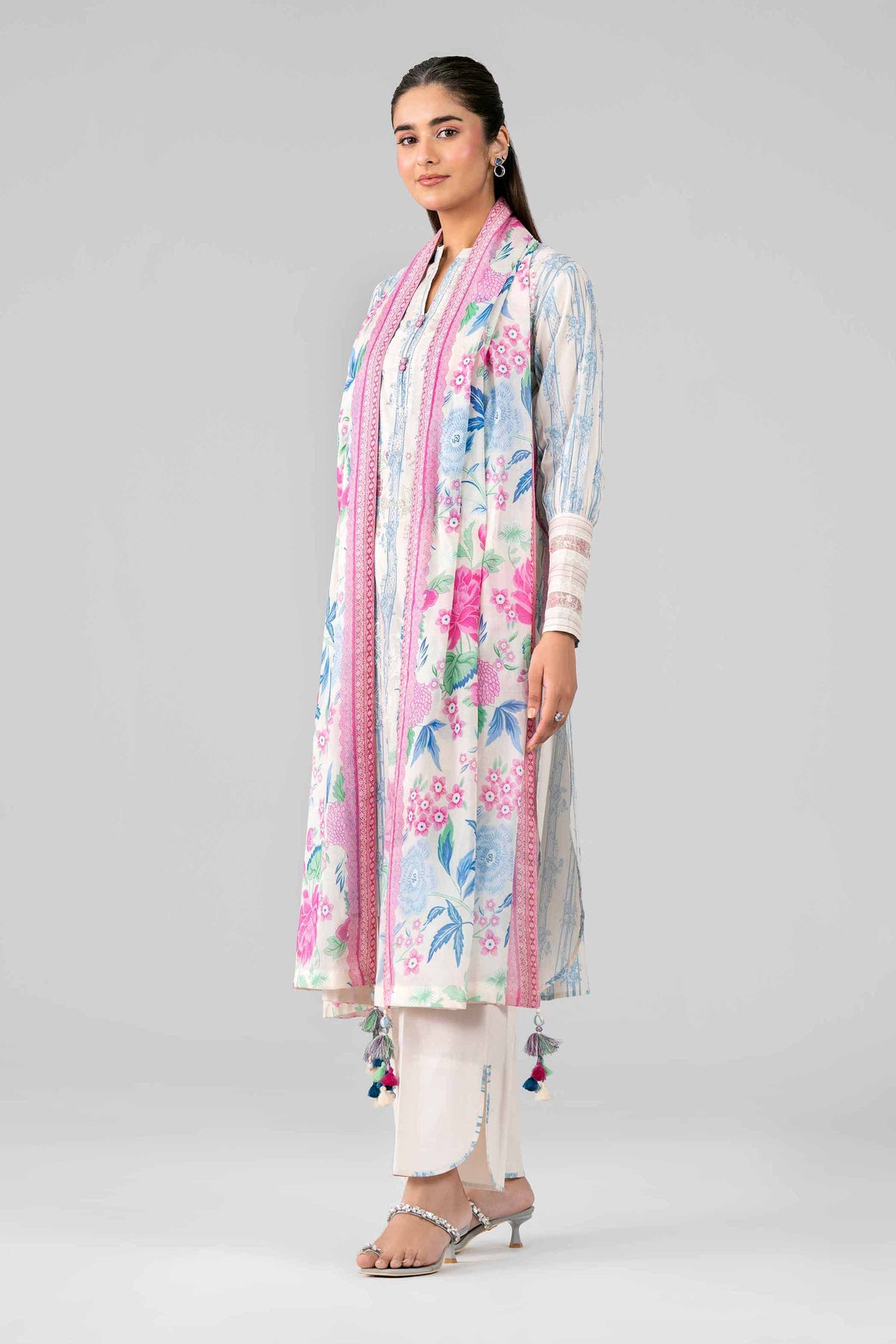 NISHAT UAE 3Pc Embroidered Unstitched Women Multi Lawn Suit