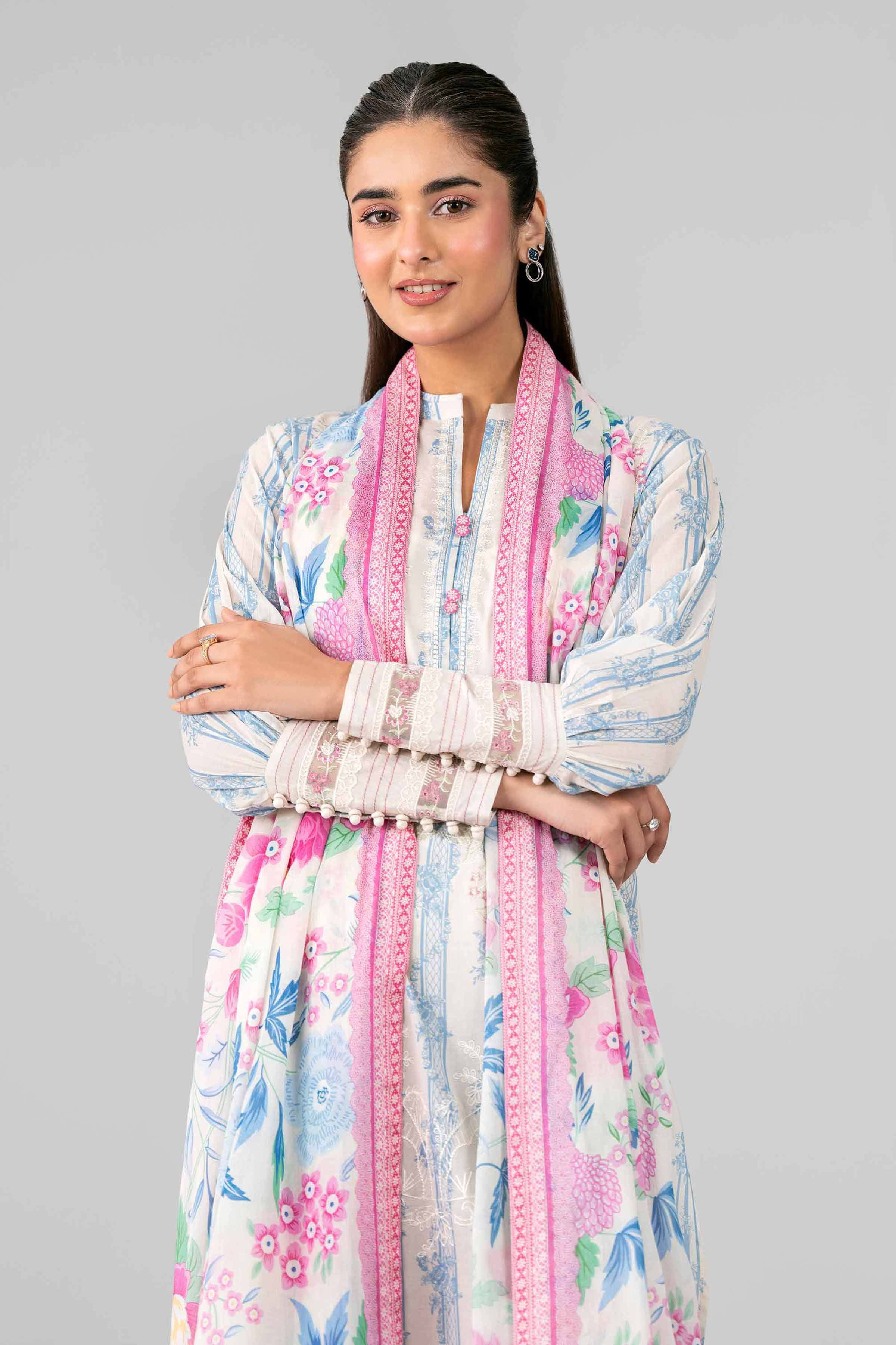NISHAT UAE 3Pc Embroidered Unstitched Women Multi Lawn Suit
