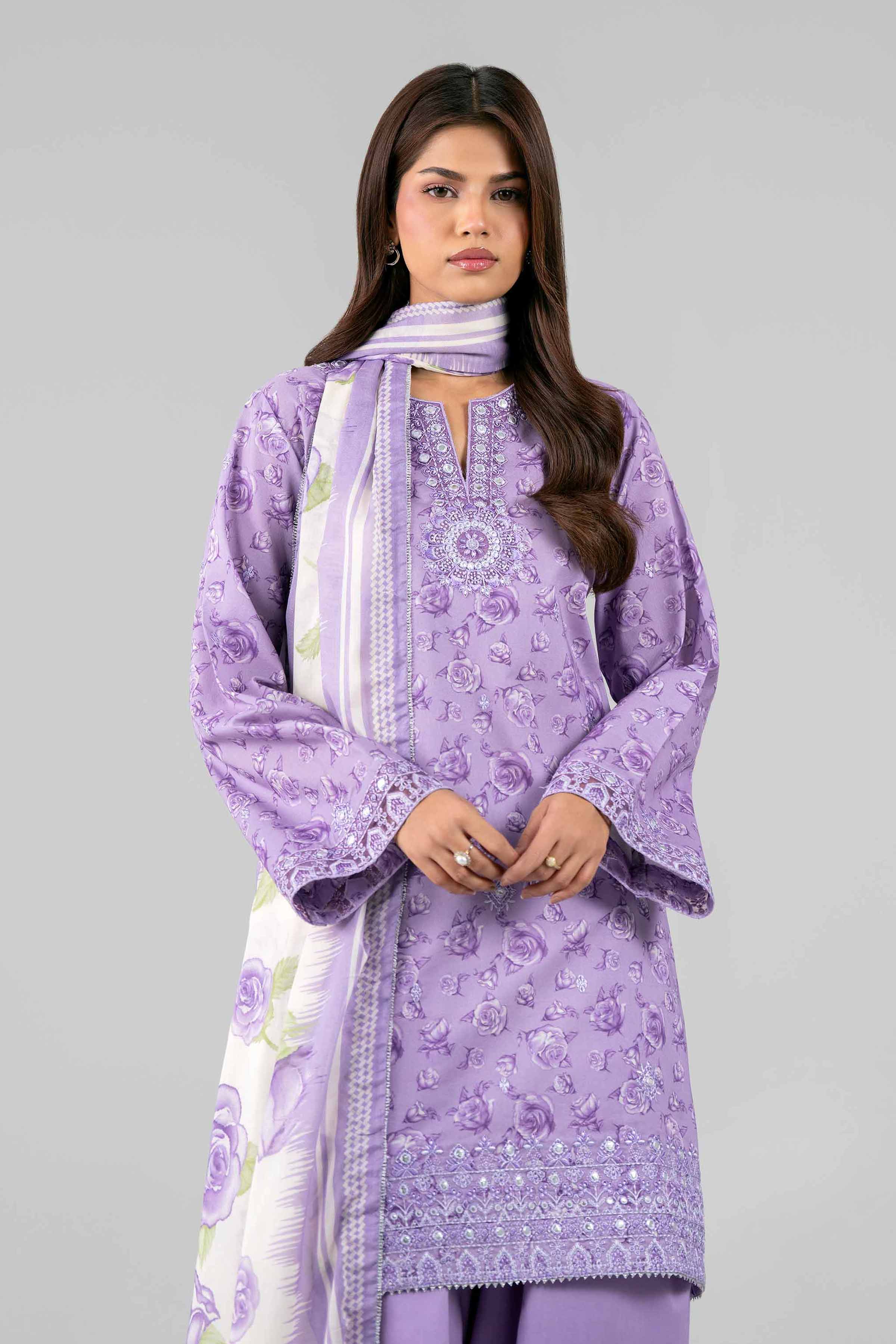 3 Piece - Printed Embroidered Suit - 42601787 - (Shoot Issue) Lawn 3PC Embroidered