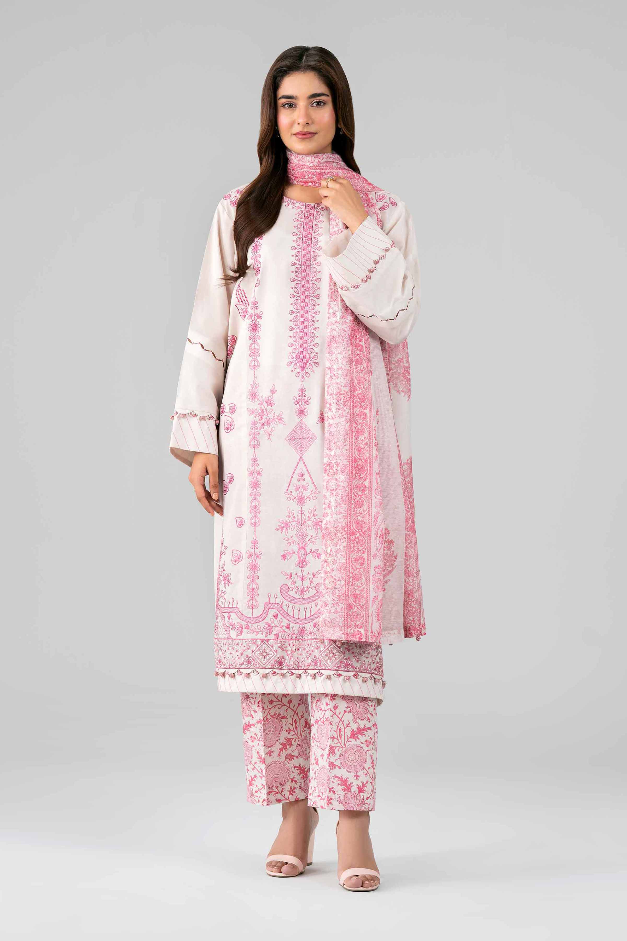 3 Piece - Printed Embroidered Suit - 42601792 Nishat UAE Pink Lawn 3PC Embroidered