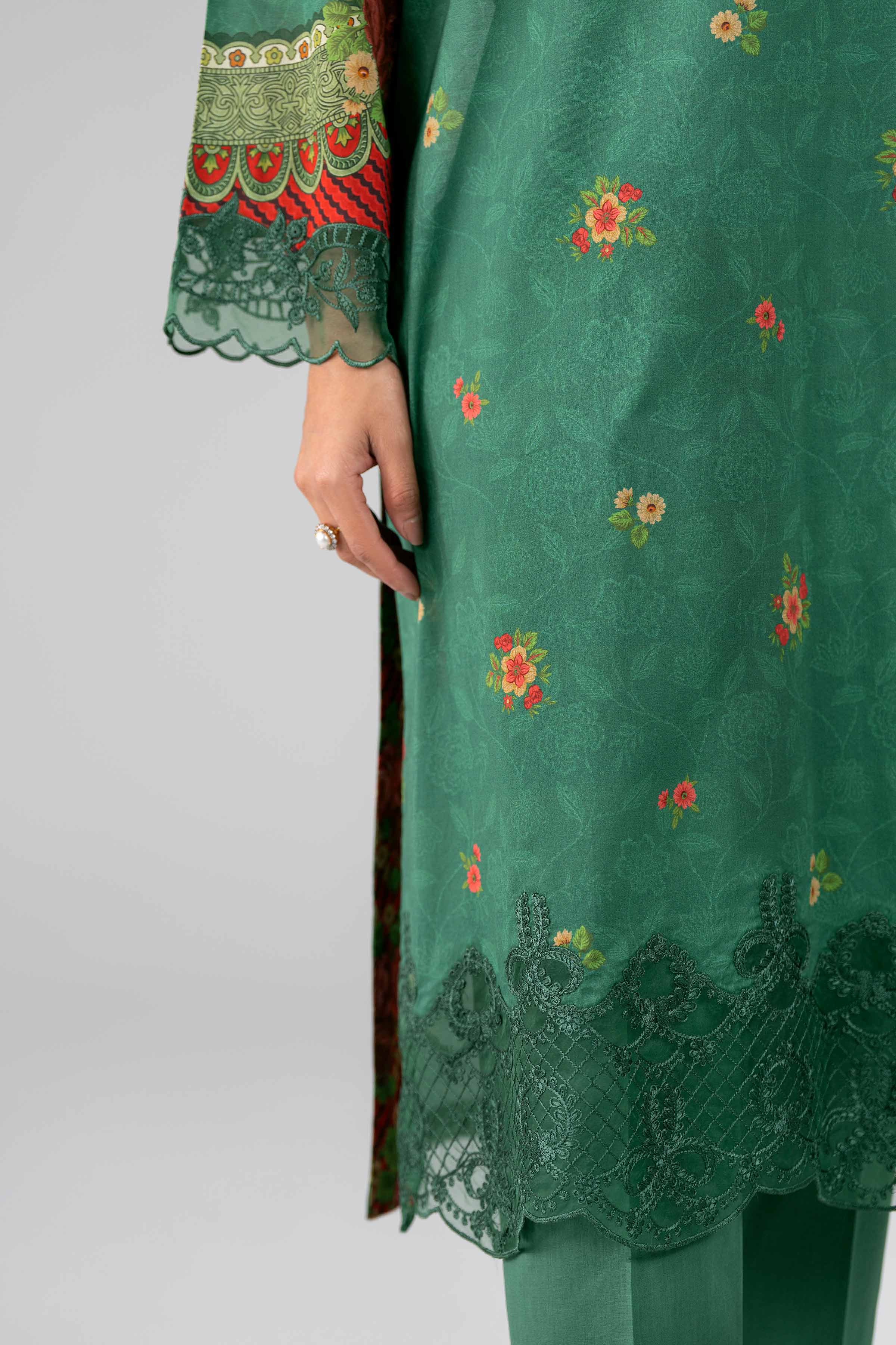 3 Piece - Digital Printed Embroidered Suit - 42601794 Green Lawn 3PC Embroidered