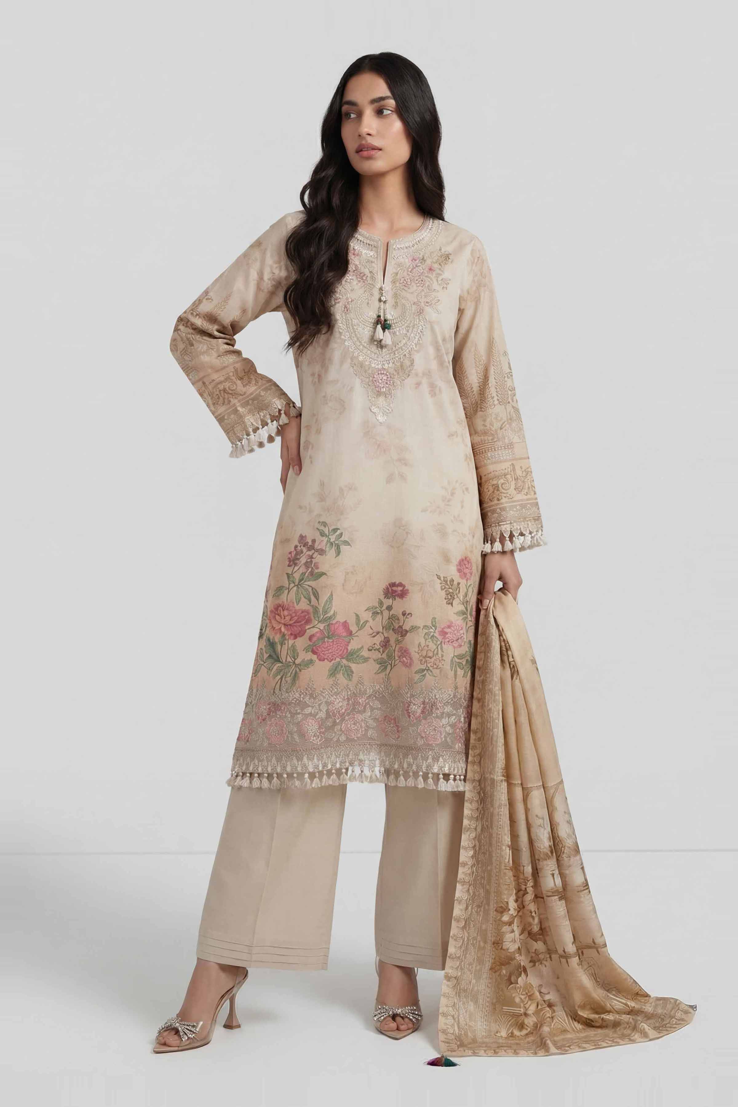 3 Piece - Digital Printed Embroidered Suit - 42601797 Lawn 3PC Embroidered