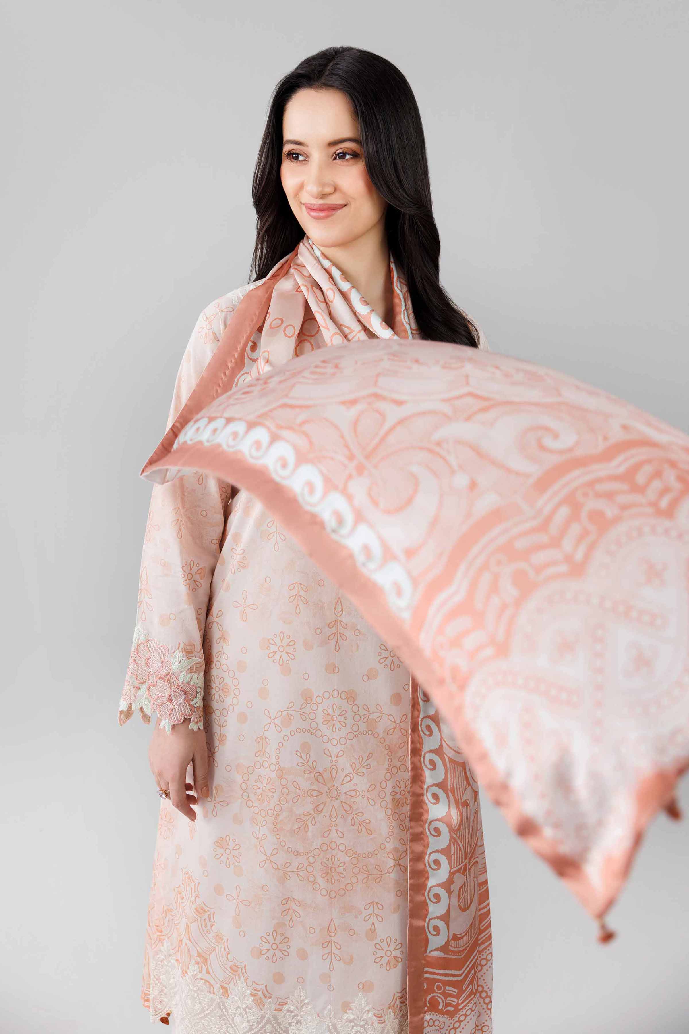 3 Piece - Digital Printed Embroidered Suit - 42601800 Pink Lawn 3PC Embroidered