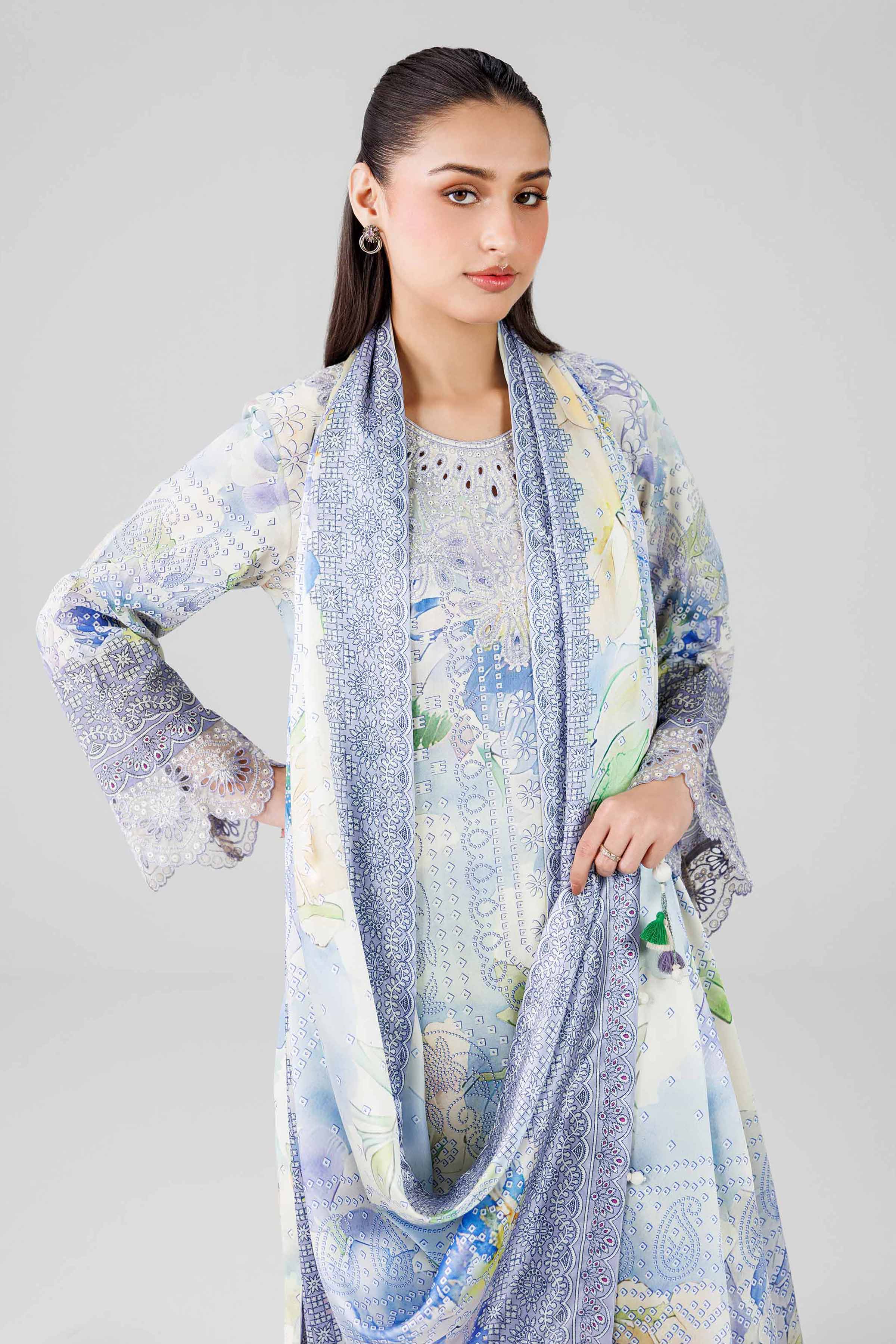 3 Piece - Digital Printed Embroidered Suit - 42601802 Multi Lawn 3PC Embroidered