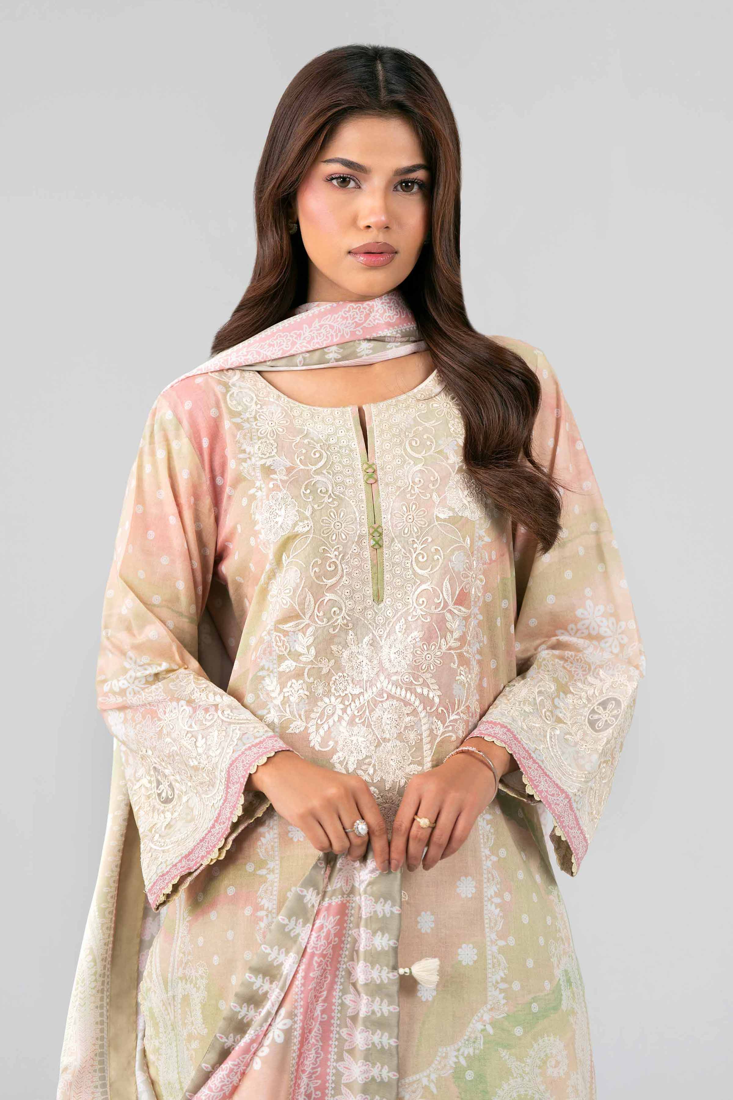 3 Piece - Digital Printed Embroidered Suit - 42601803 Multi Lawn 3PC Embroidered