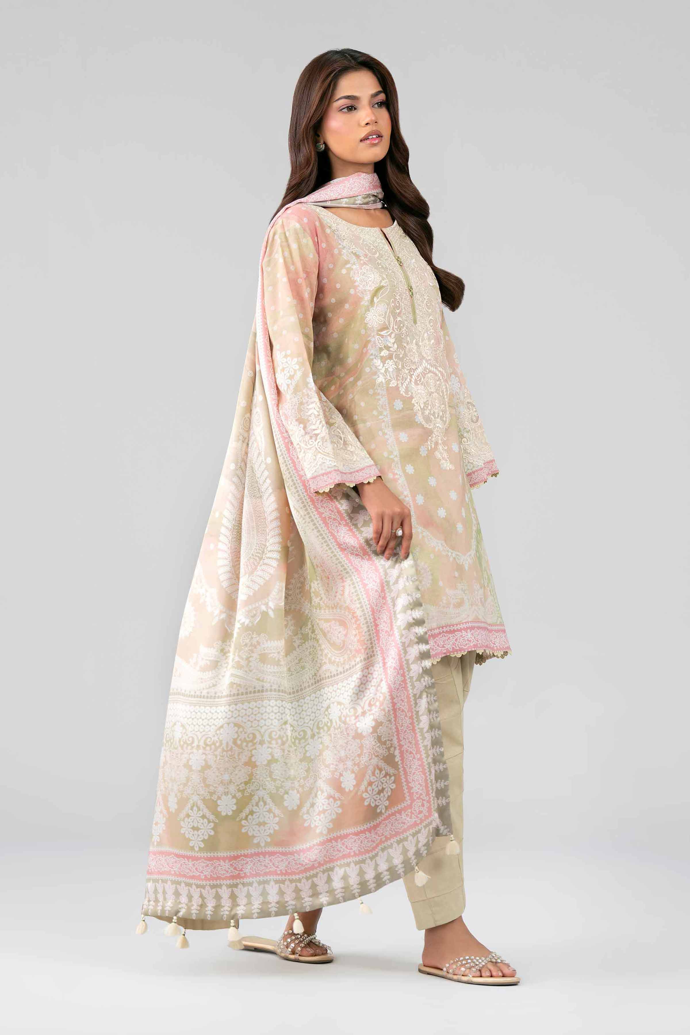 3 Piece - Digital Printed Embroidered Suit - 42601803 Multi Lawn 3PC Embroidered