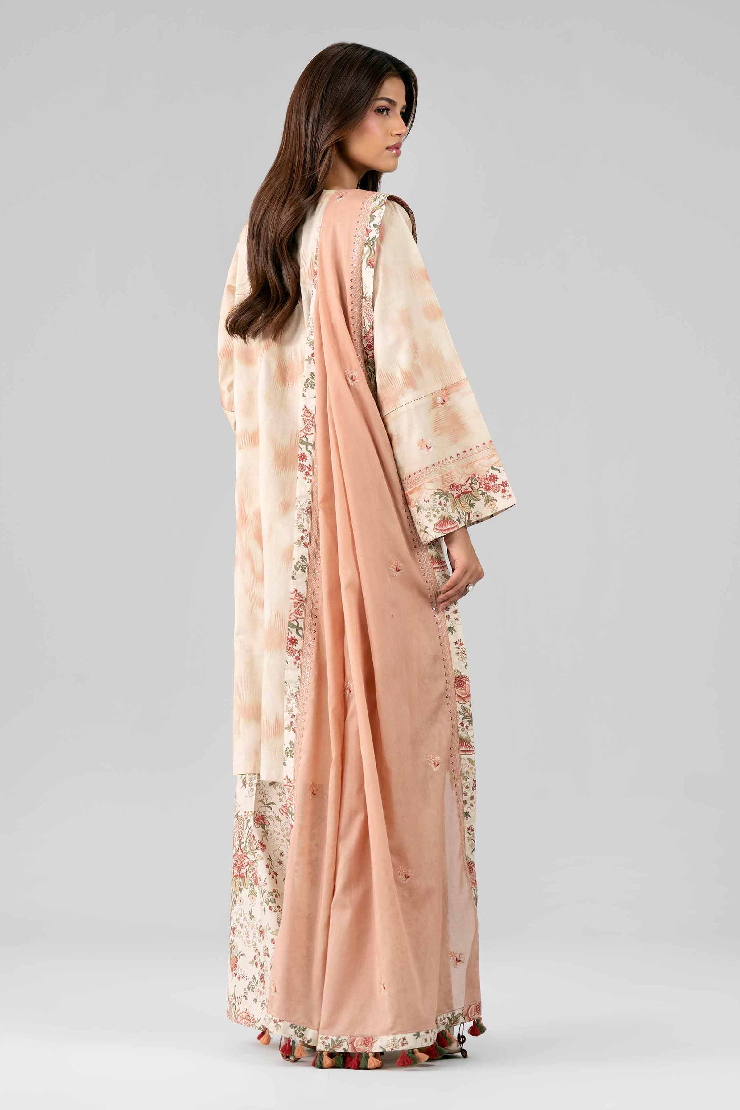 3 Piece - Printed Embroidered Suit - 42601811 Beige Lawn 3PC Embroidered