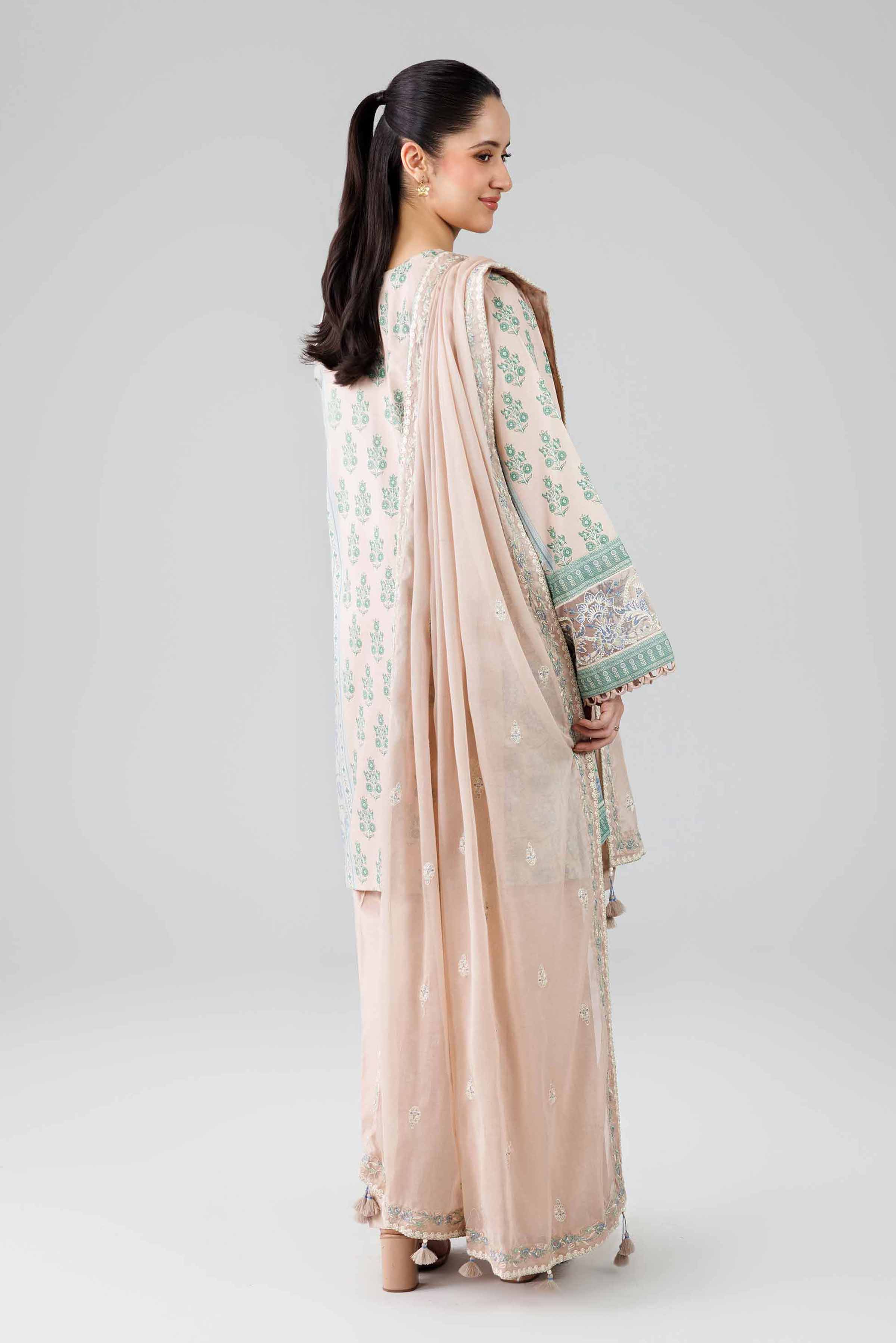 3 Piece - Printed Embroidered Suit - 42601820 Pink Lawn 3PC Embroidered