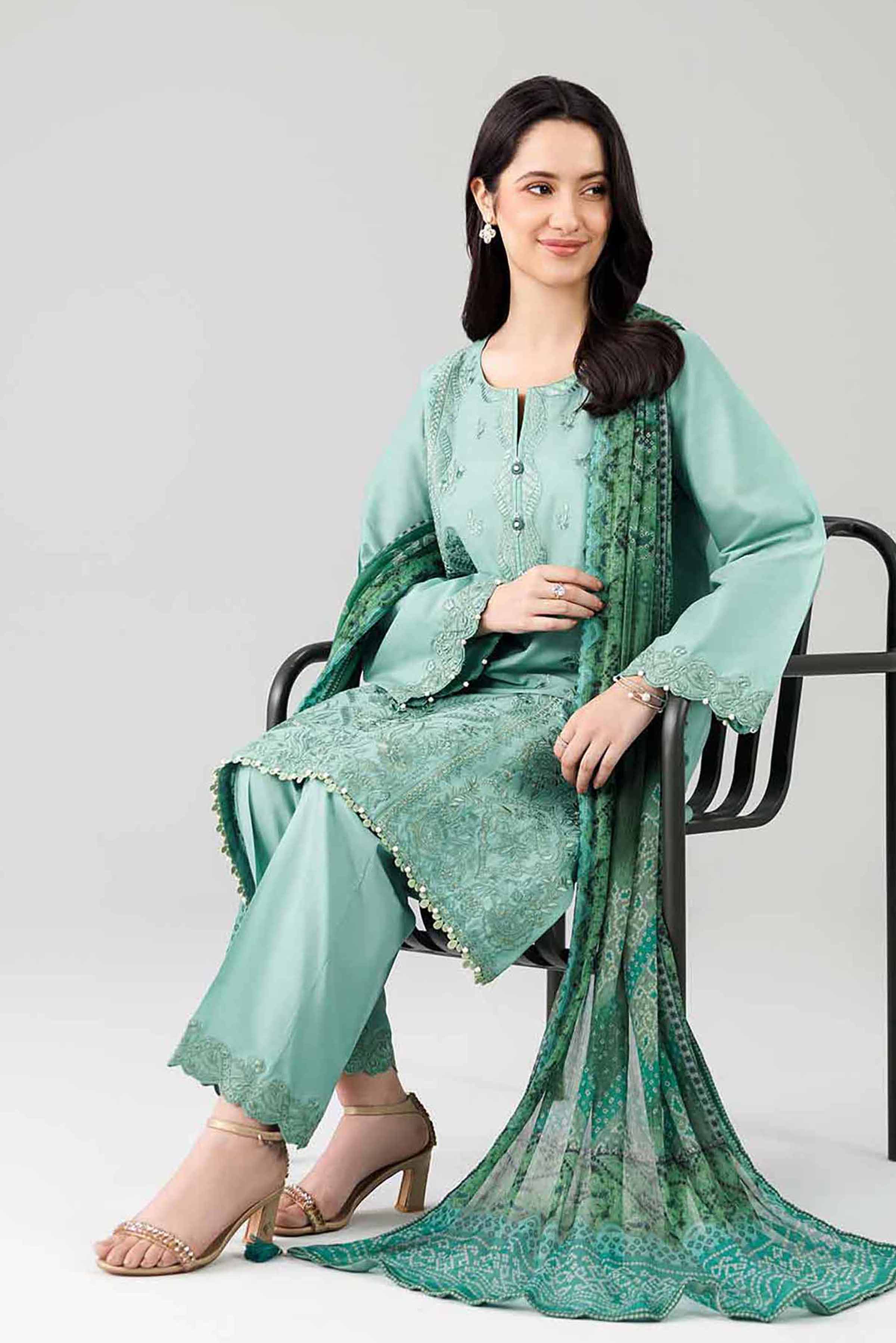 3 Piece - Digital Printed Embroidered Suit - 42601830