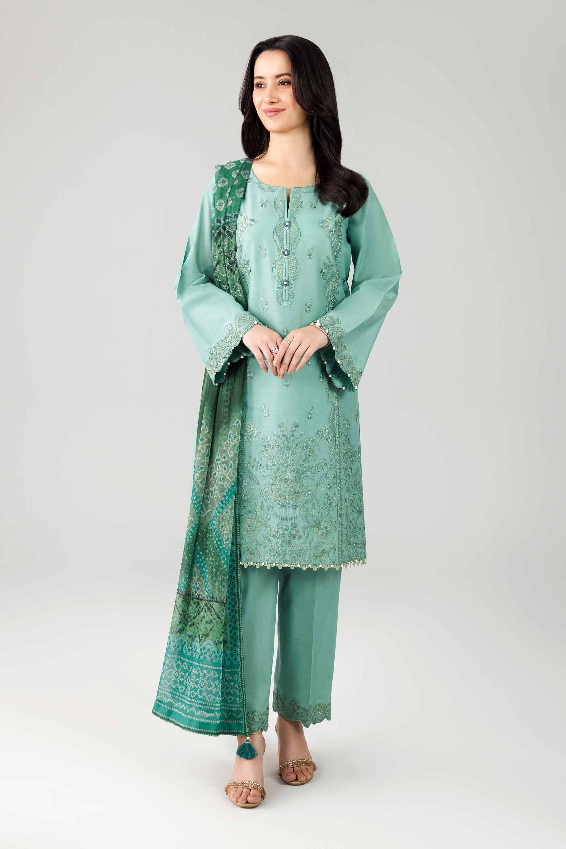 3 Piece - Digital Printed Embroidered Suit - 42601830