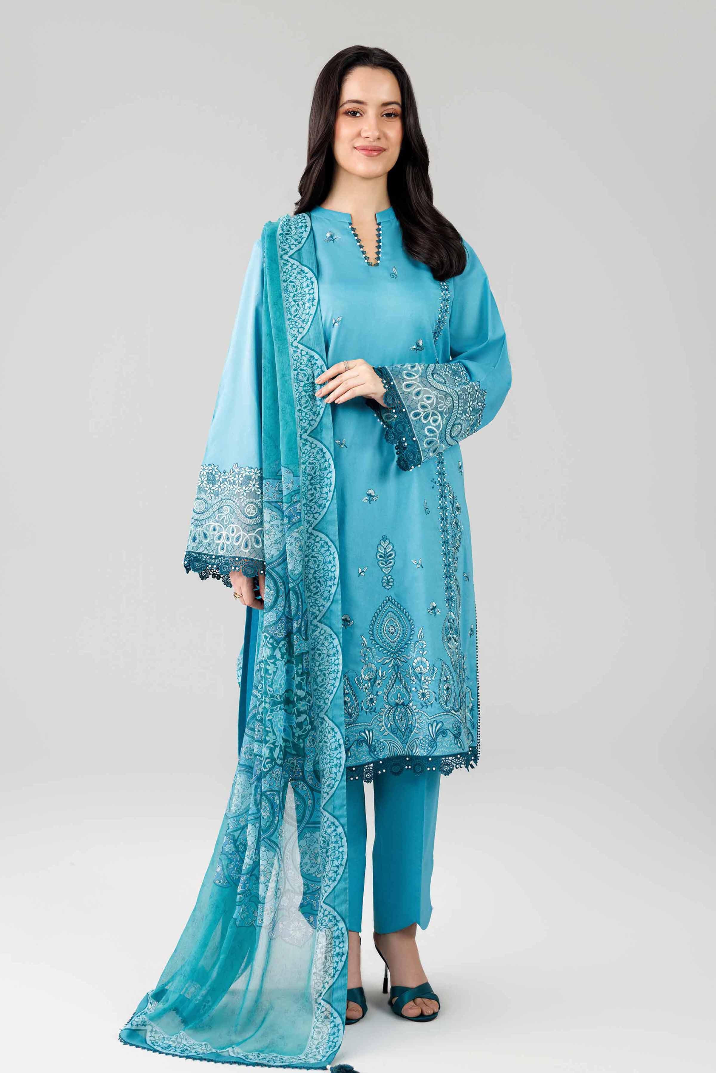 3 Piece - Digital Printed Embroidered Suit - 42601831 Lawn 3PC Embroidered