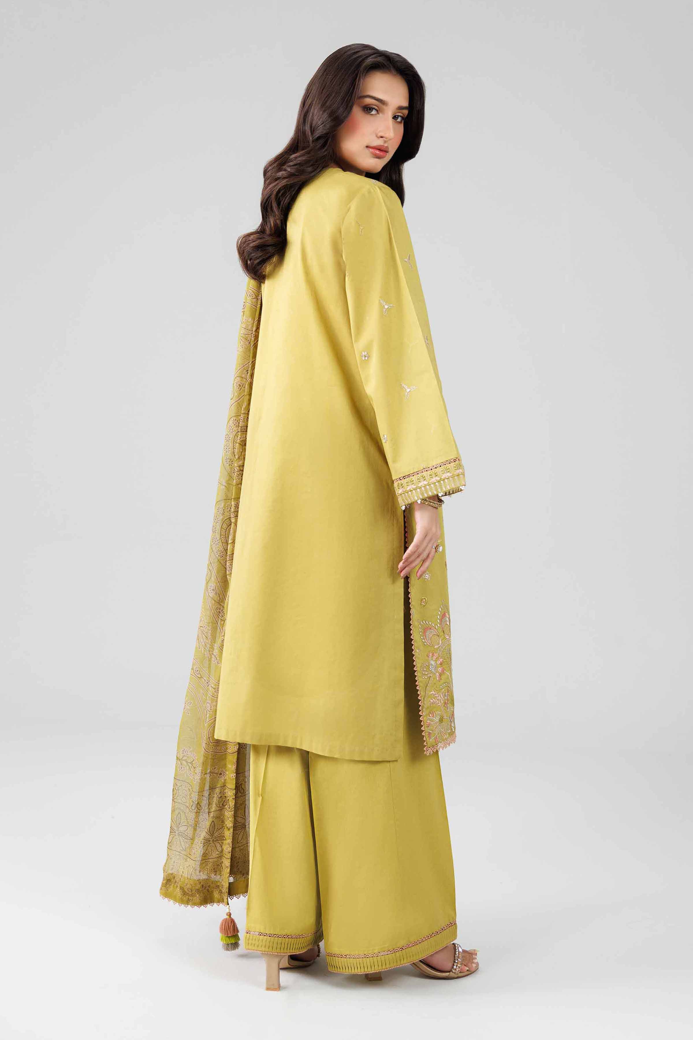 3 Piece - Digital Printed Embroidered Suit - 42601832 Green Lawn 3PC Embroidered