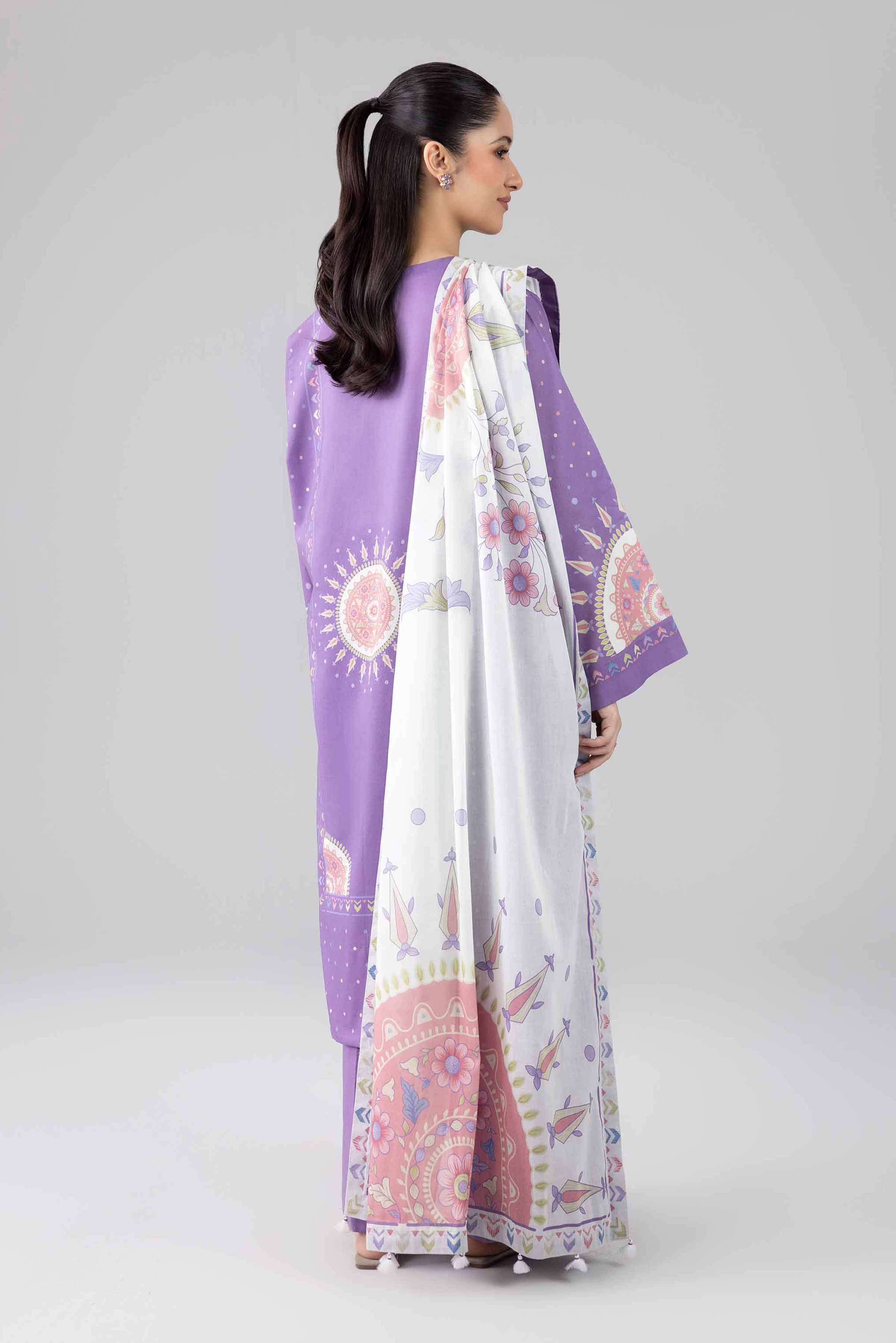 3 Piece - Digital Printed Embroidered Suit - 42601835 Purple Lawn 3PC Embroidered