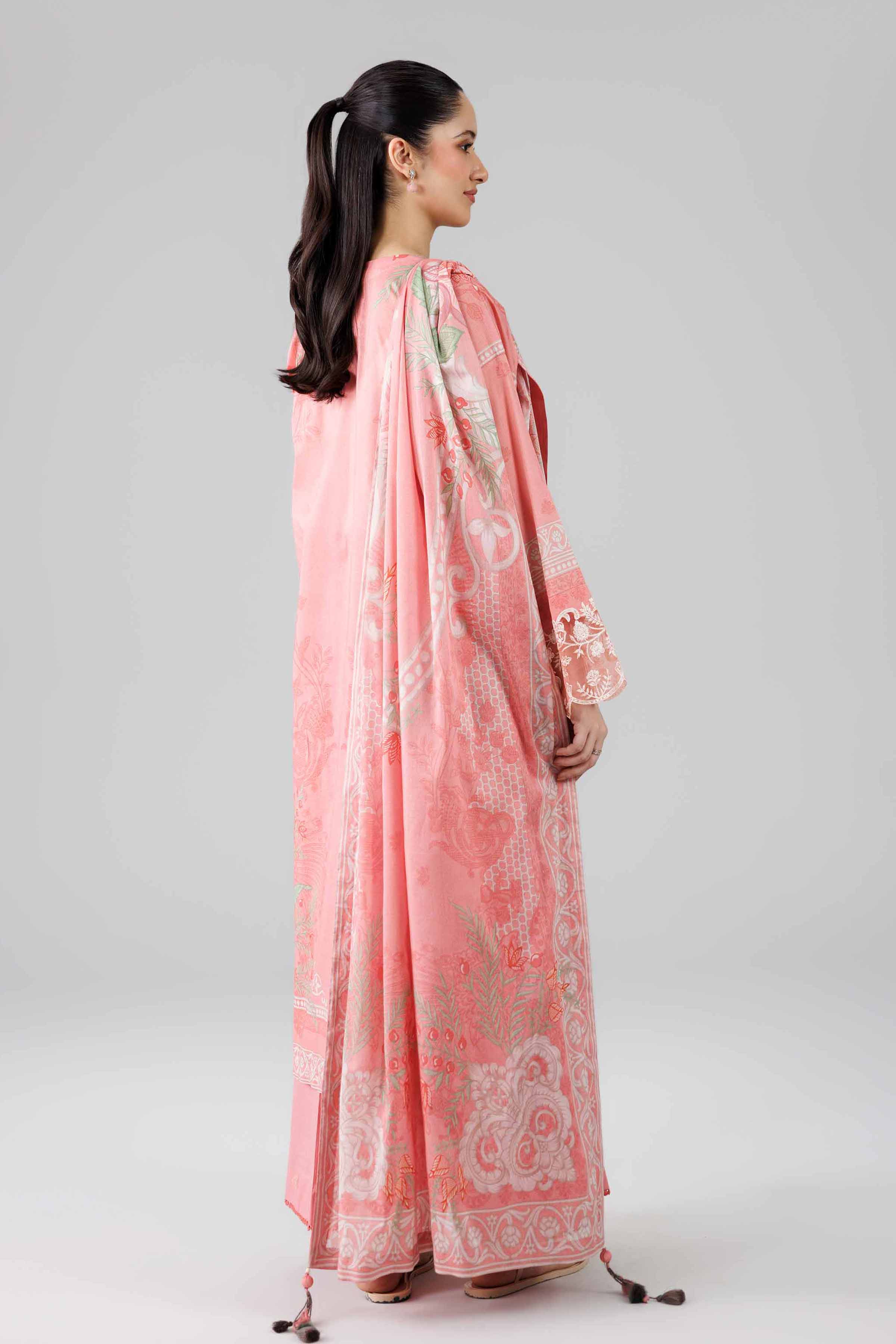 3 Piece - Digital Printed Embroidered Suit - 42601841 Pink Lawn 3PC Embroidered
