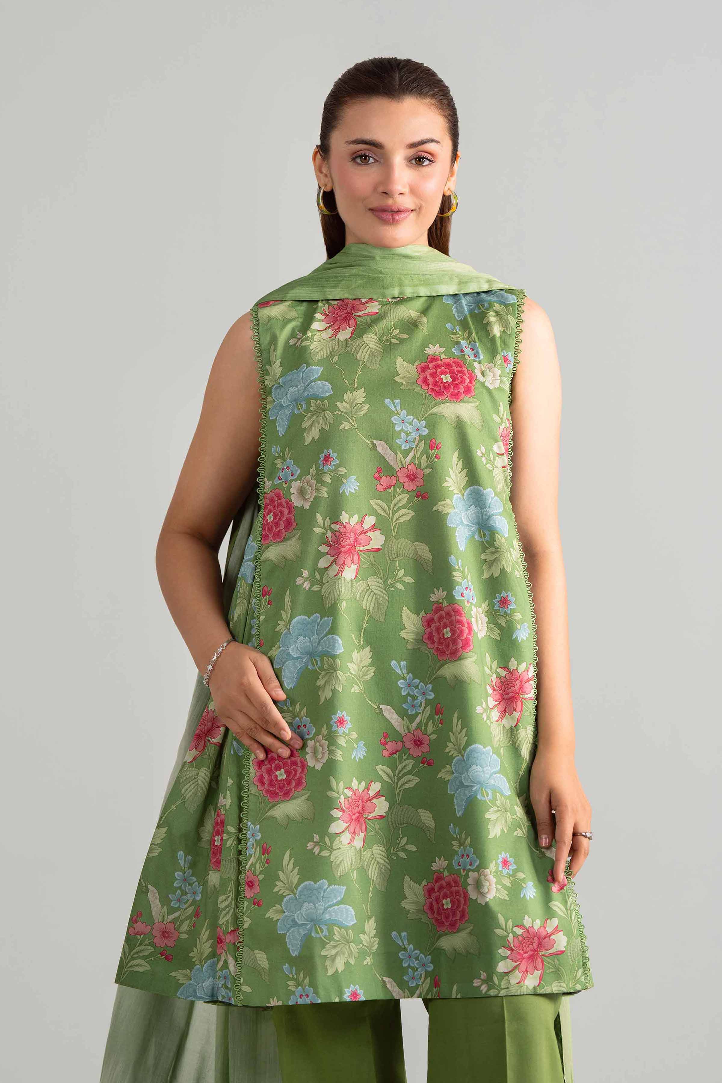 3 Piece - Digital Printed Suit - 42601847 Green Lawn 3PC Printed