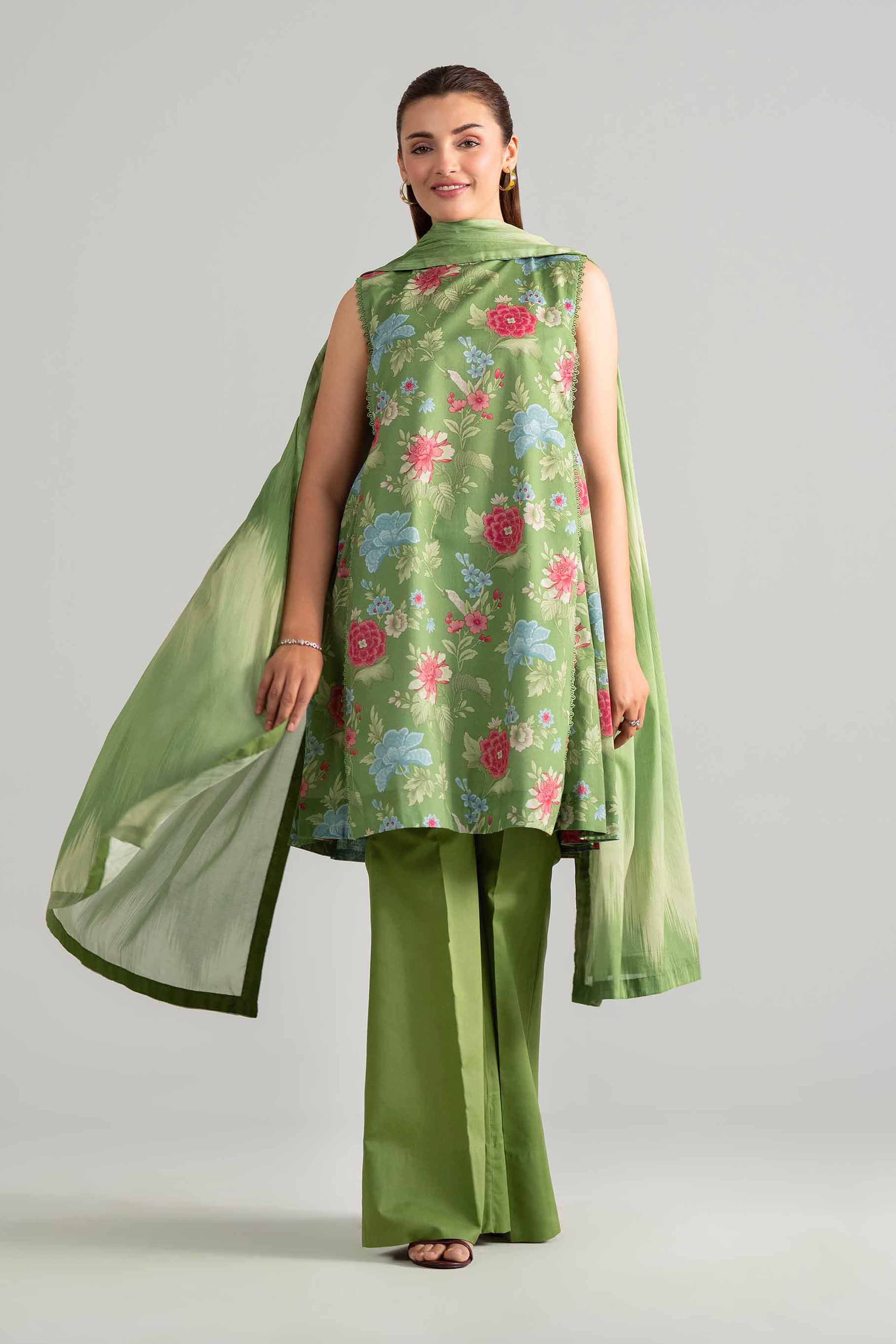 3 Piece - Digital Printed Suit - 42601847 Green Lawn 3PC Printed