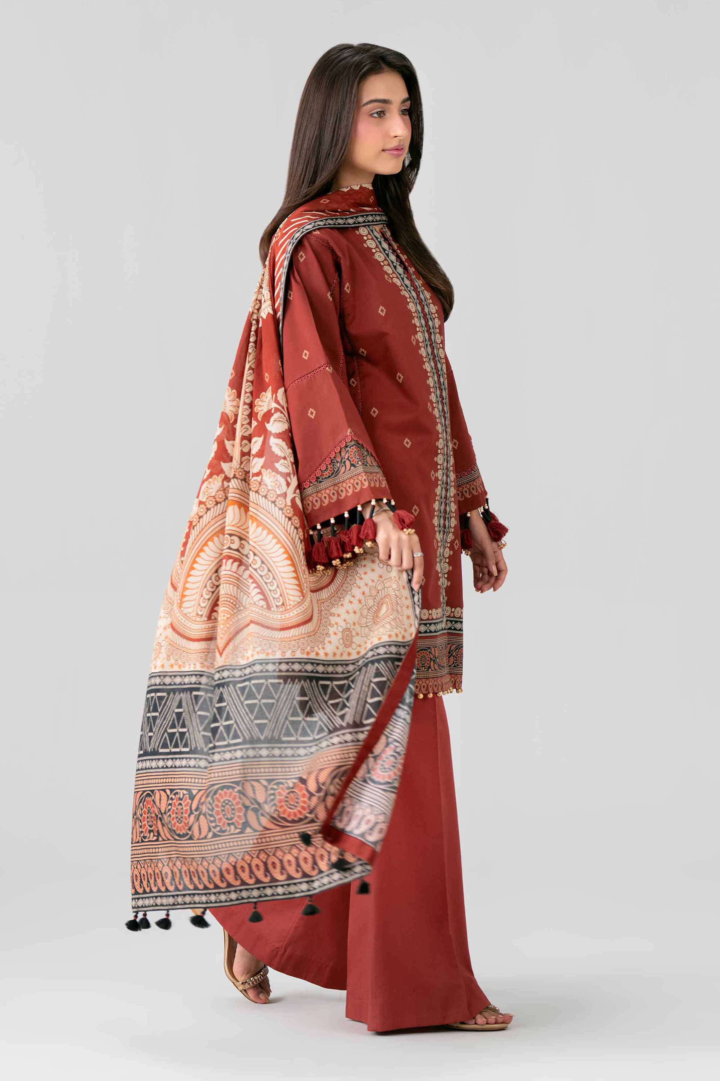 3 Piece - Digital Printed Suit - 42601850 Red Lawn 3PC Printed