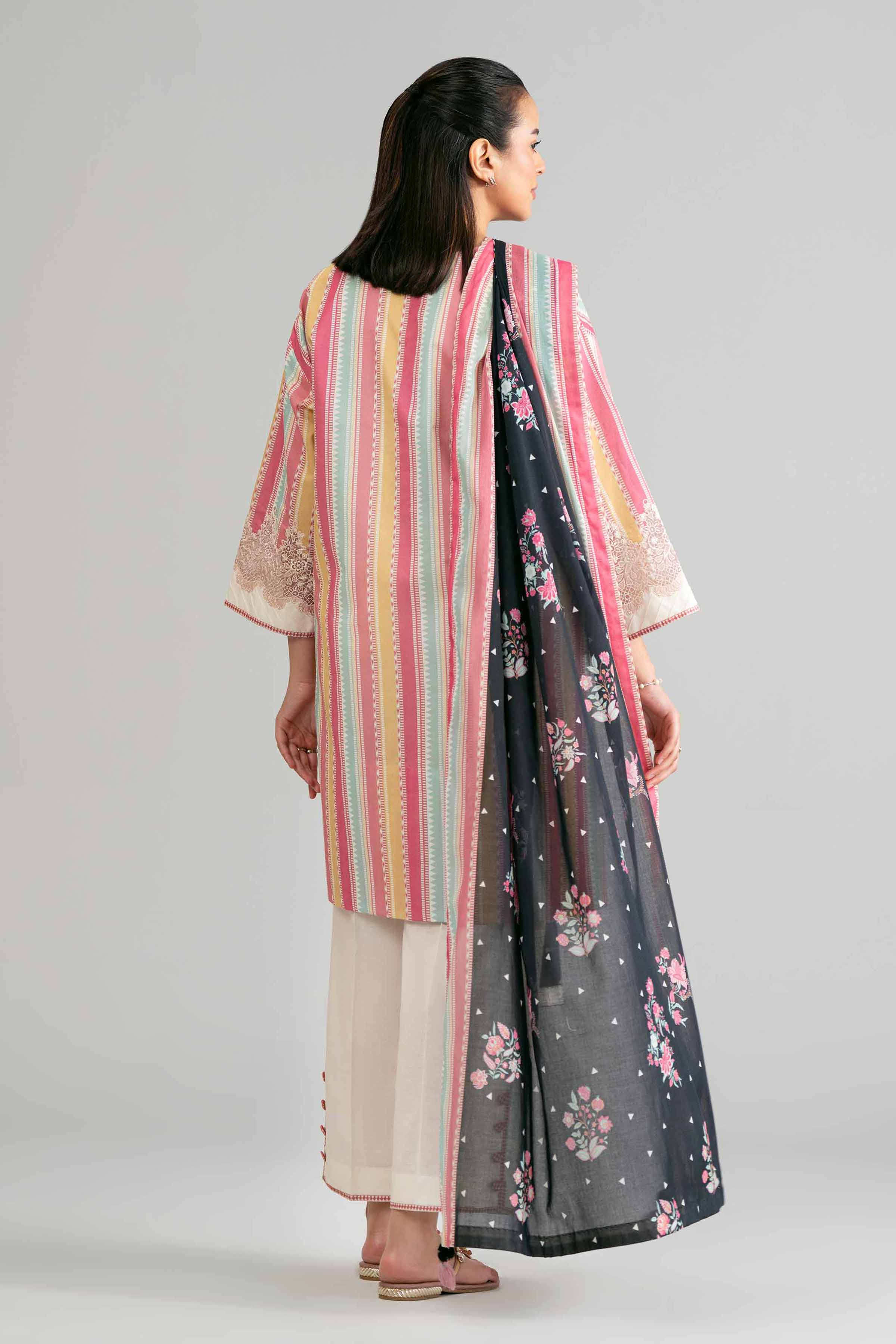3 Piece - Printed Embroidered Suit - 42601855 Multi Lawn 3PC Embroidered