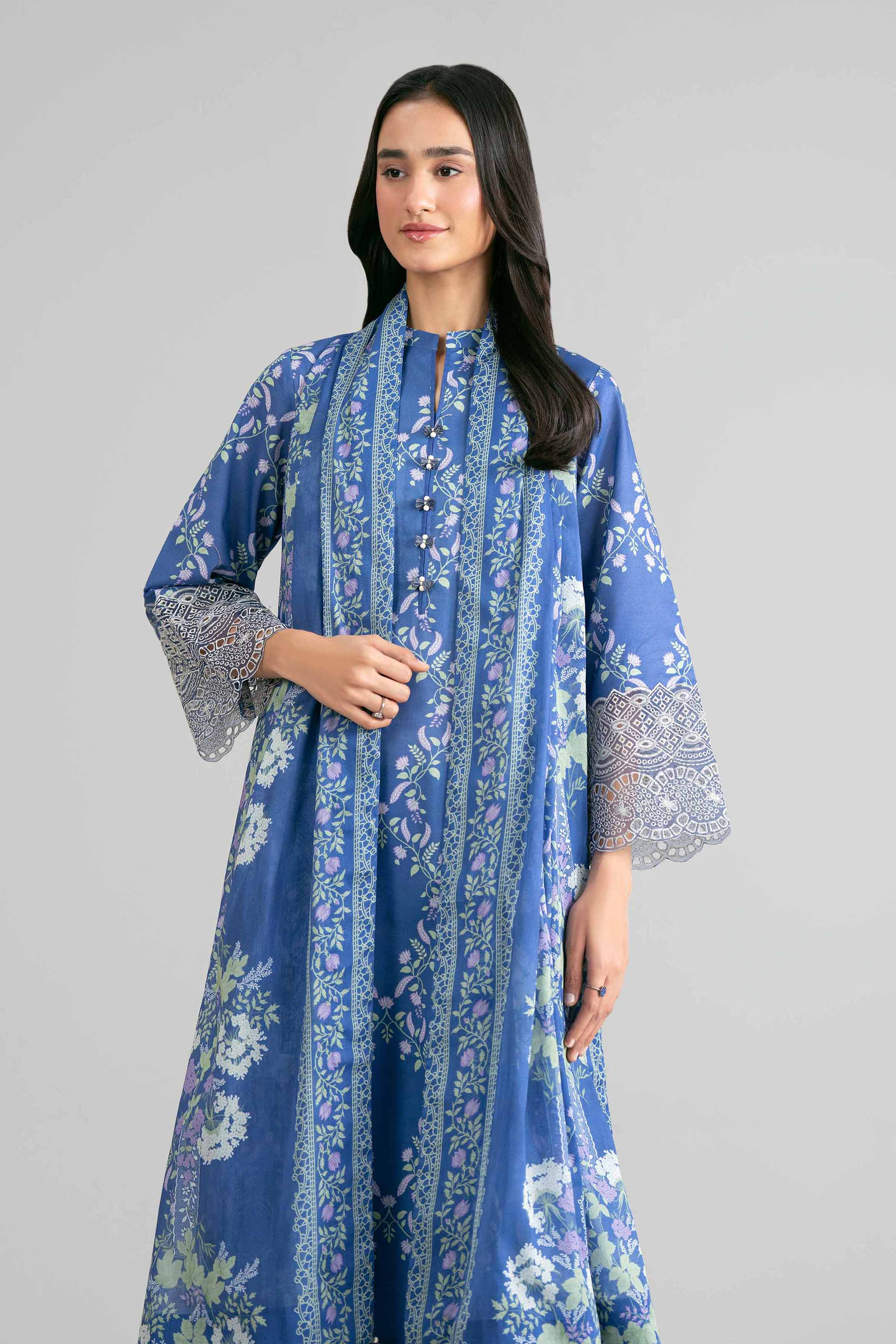 3 Piece - Printed Embroidered Suit - 42601862