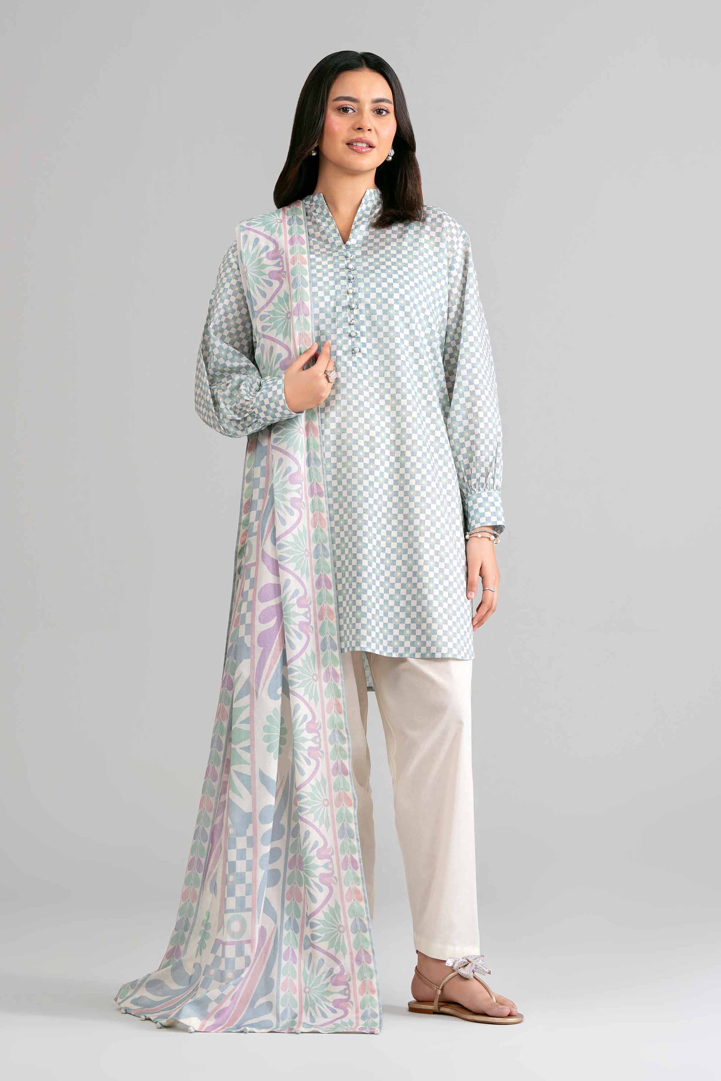 3 Piece - Printed Suit - 42601864 Blue Lawn 3PC Printed