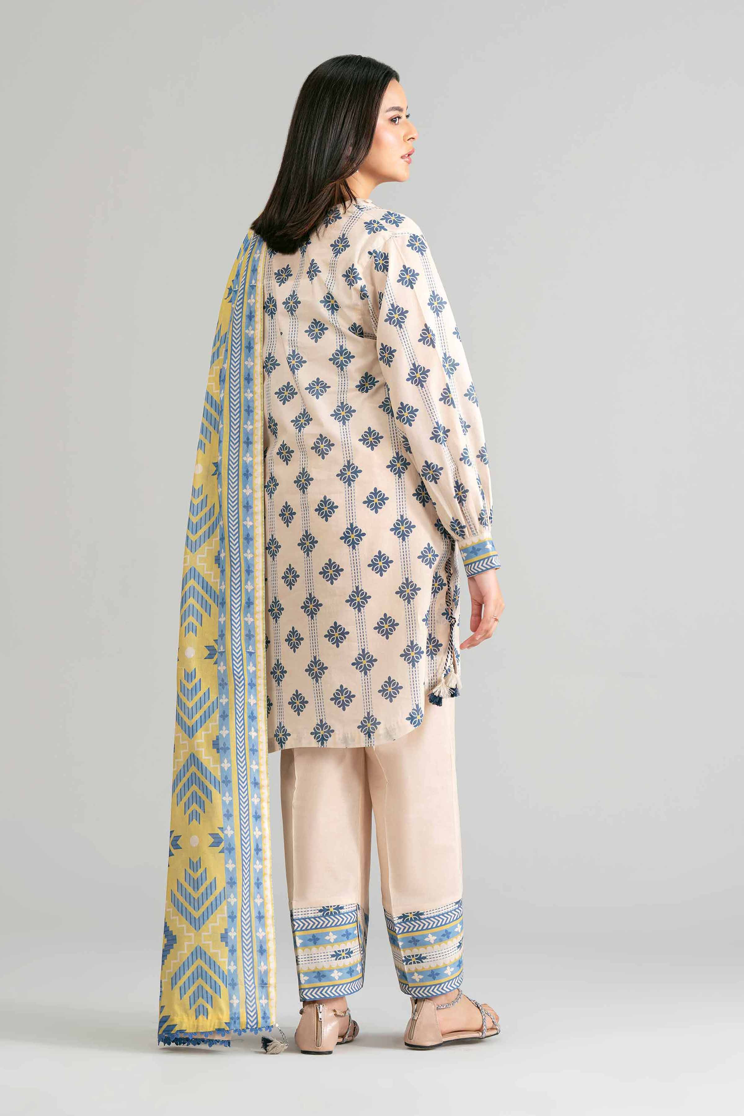 3 Piece - Printed Suit - 42601871 Beige Lawn 3PC Printed