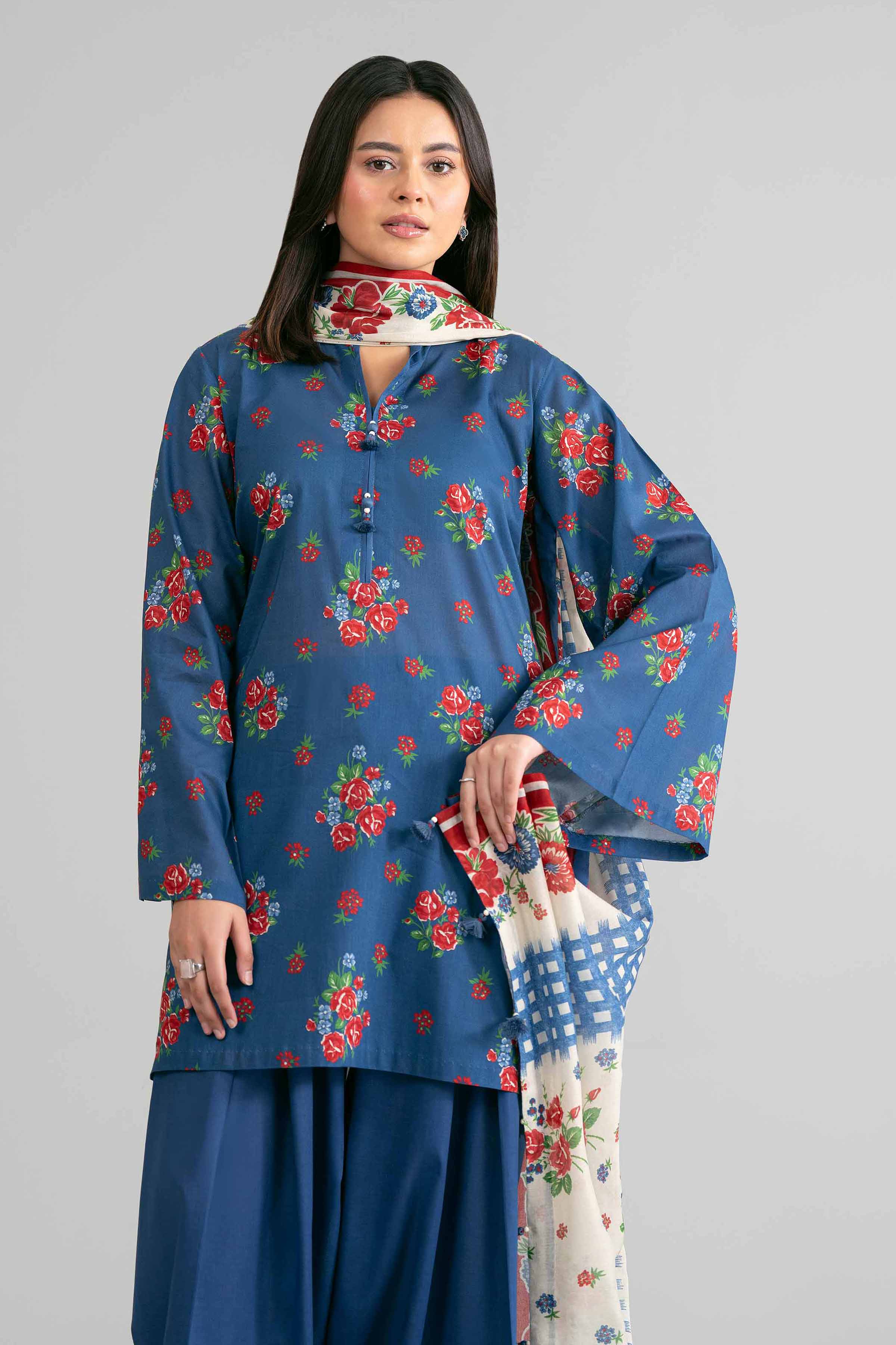3 Piece - Printed Suit - 42601879 Blue Lawn 3PC Printed