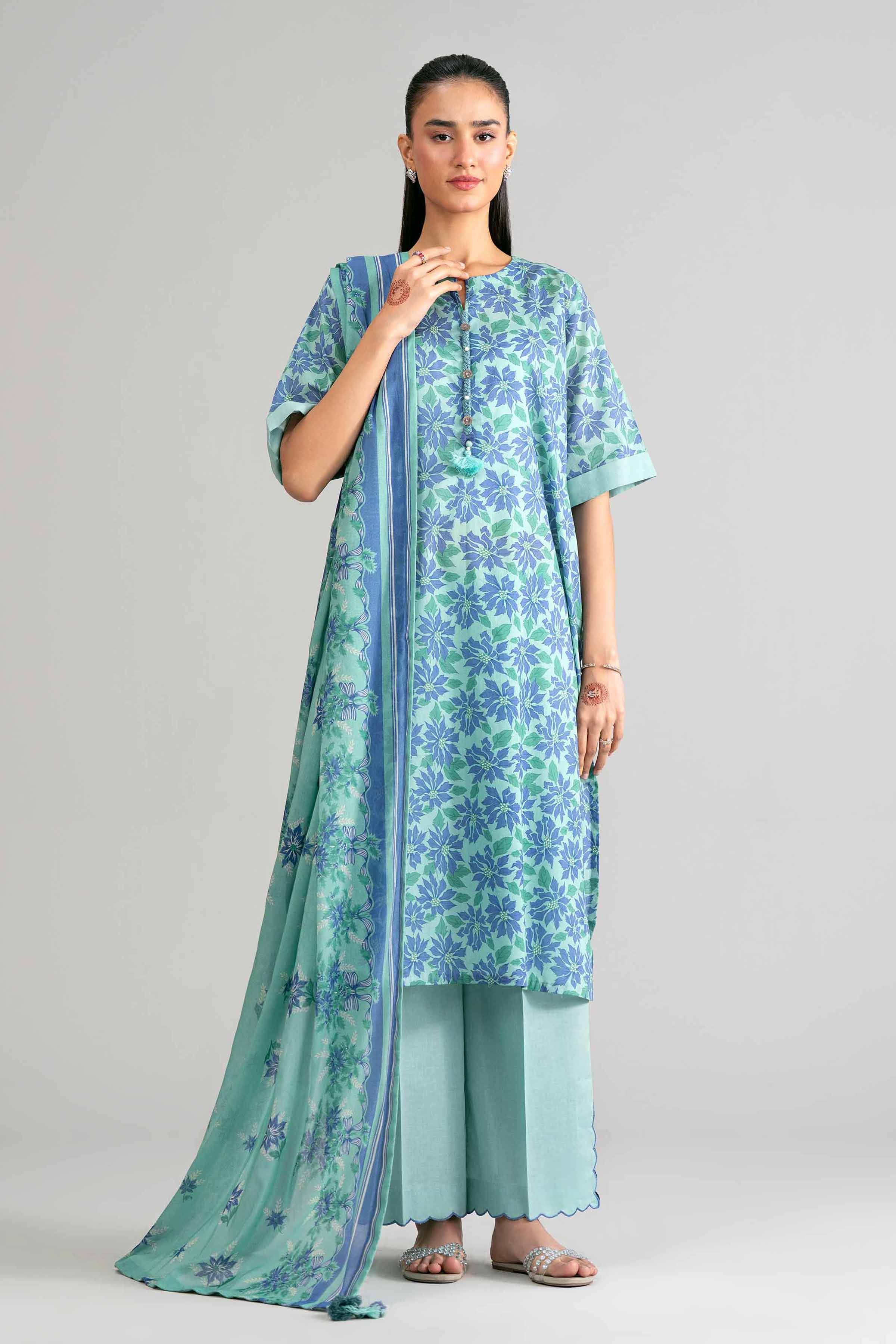 3 Piece - Printed Suit - 42601882 Blue Lawn 3PC Printed