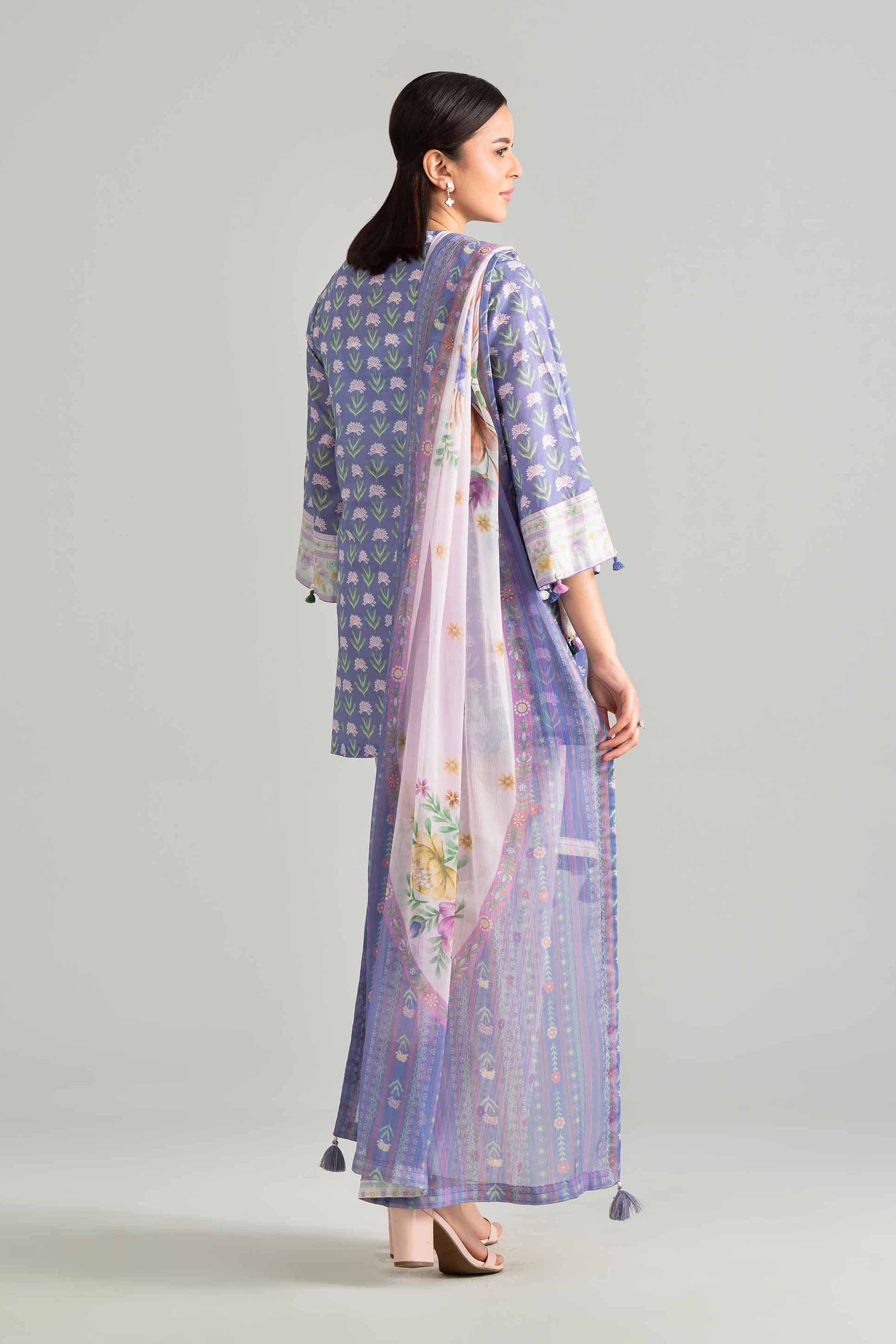 3 Piece - Digital Printed Suit - 42601898 Blue Lawn 3PC Printed