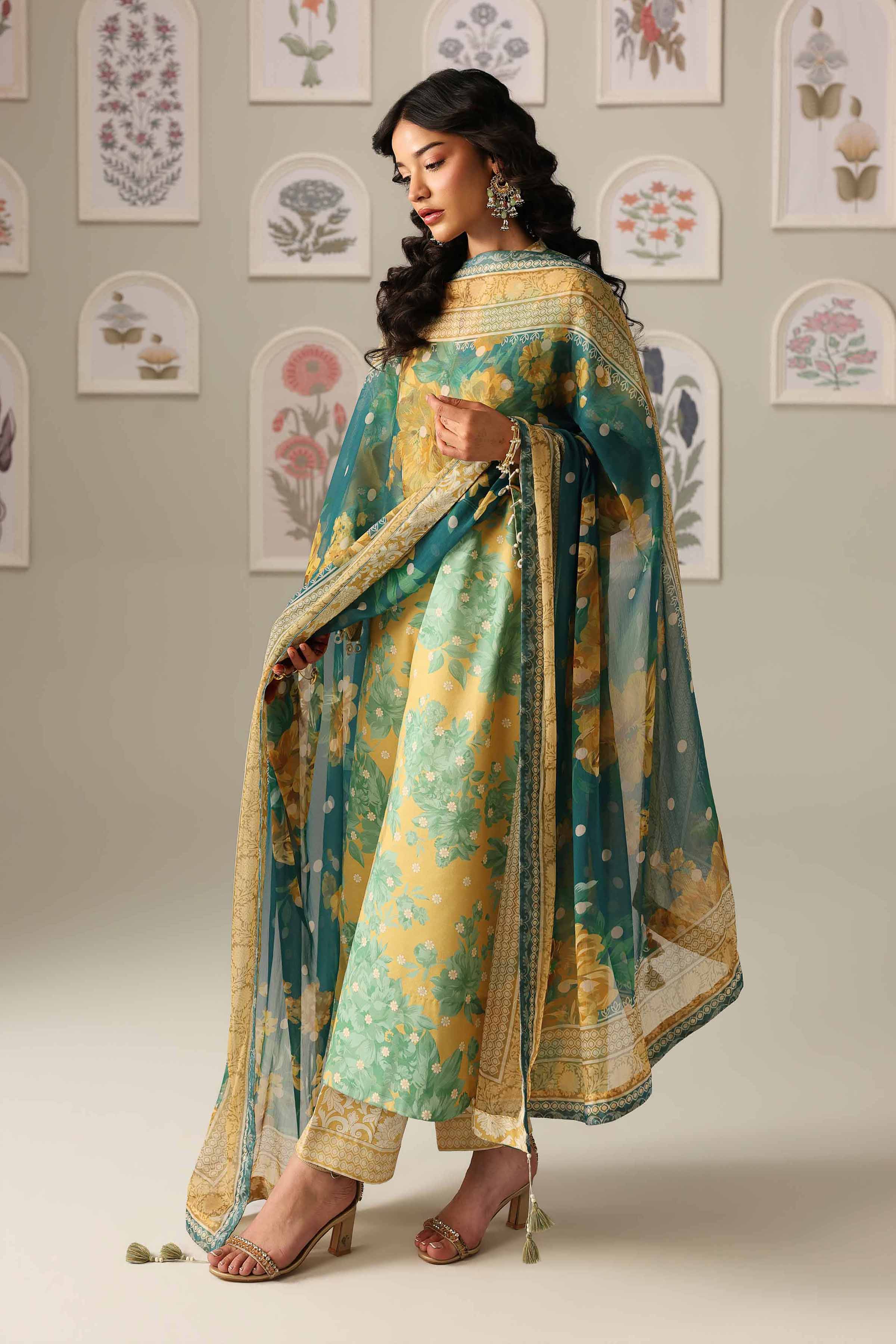3 Piece - Digital Printed Suit - 42601900 Nishat UAE Green Lawn 3PC Printed