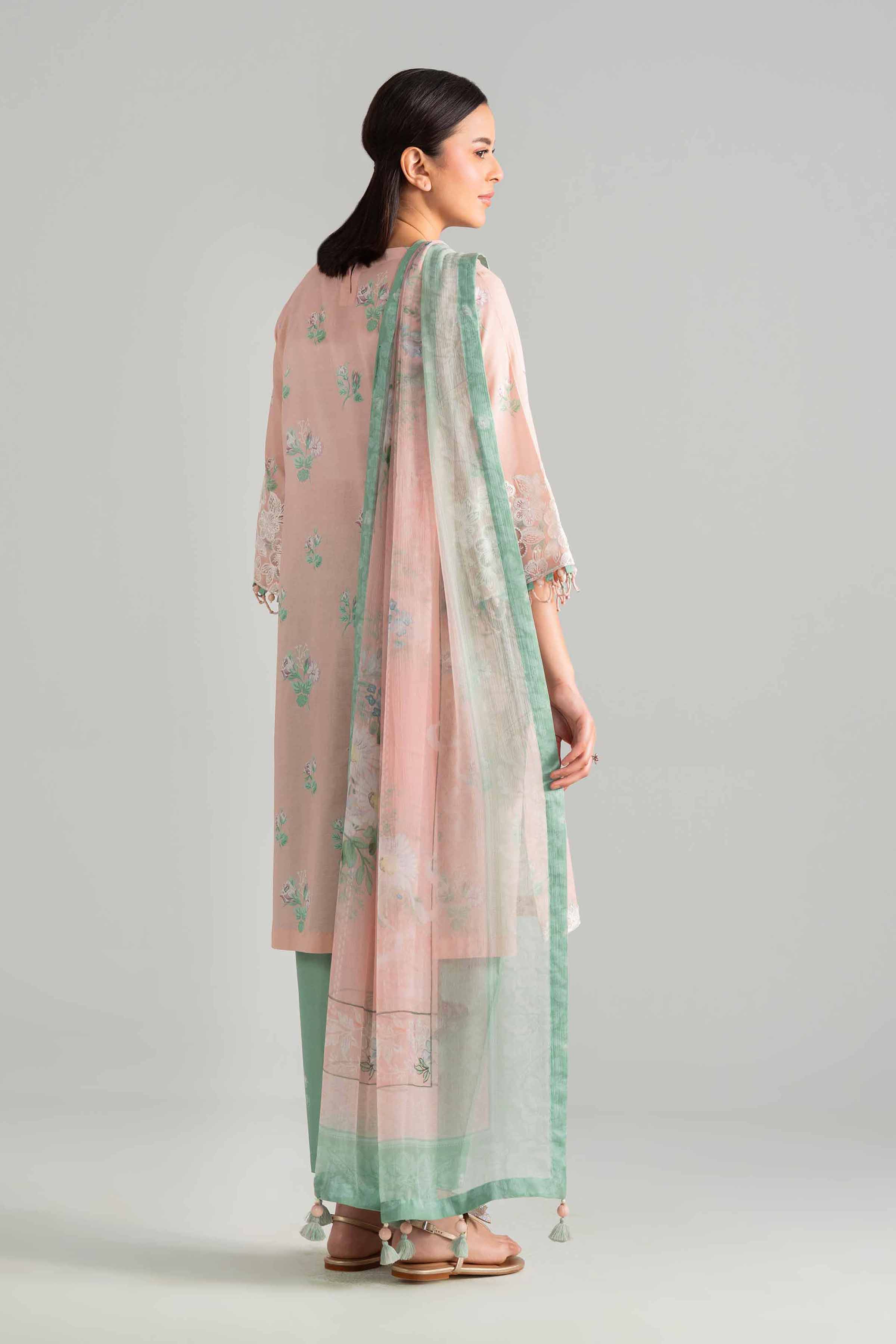 3 Piece - Digital Printed Embroidered Suit - 42601910 Pink Lawn 3PC Embroidered