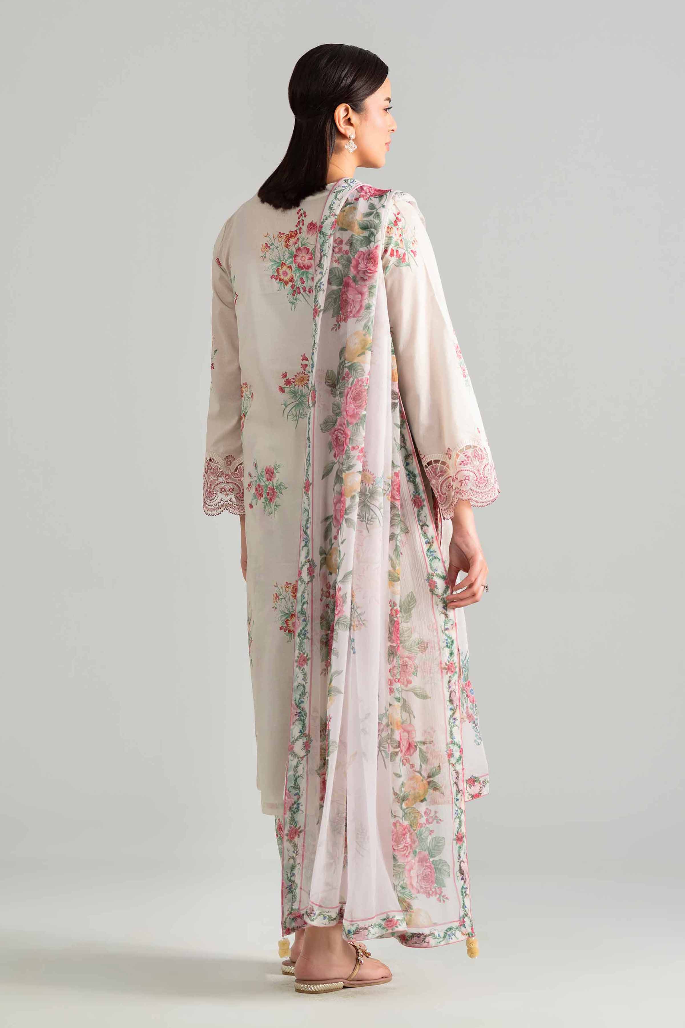 3 Piece - Digital Printed Embroidered Suit - 42601912 Beige Lawn 3PC Embroidered