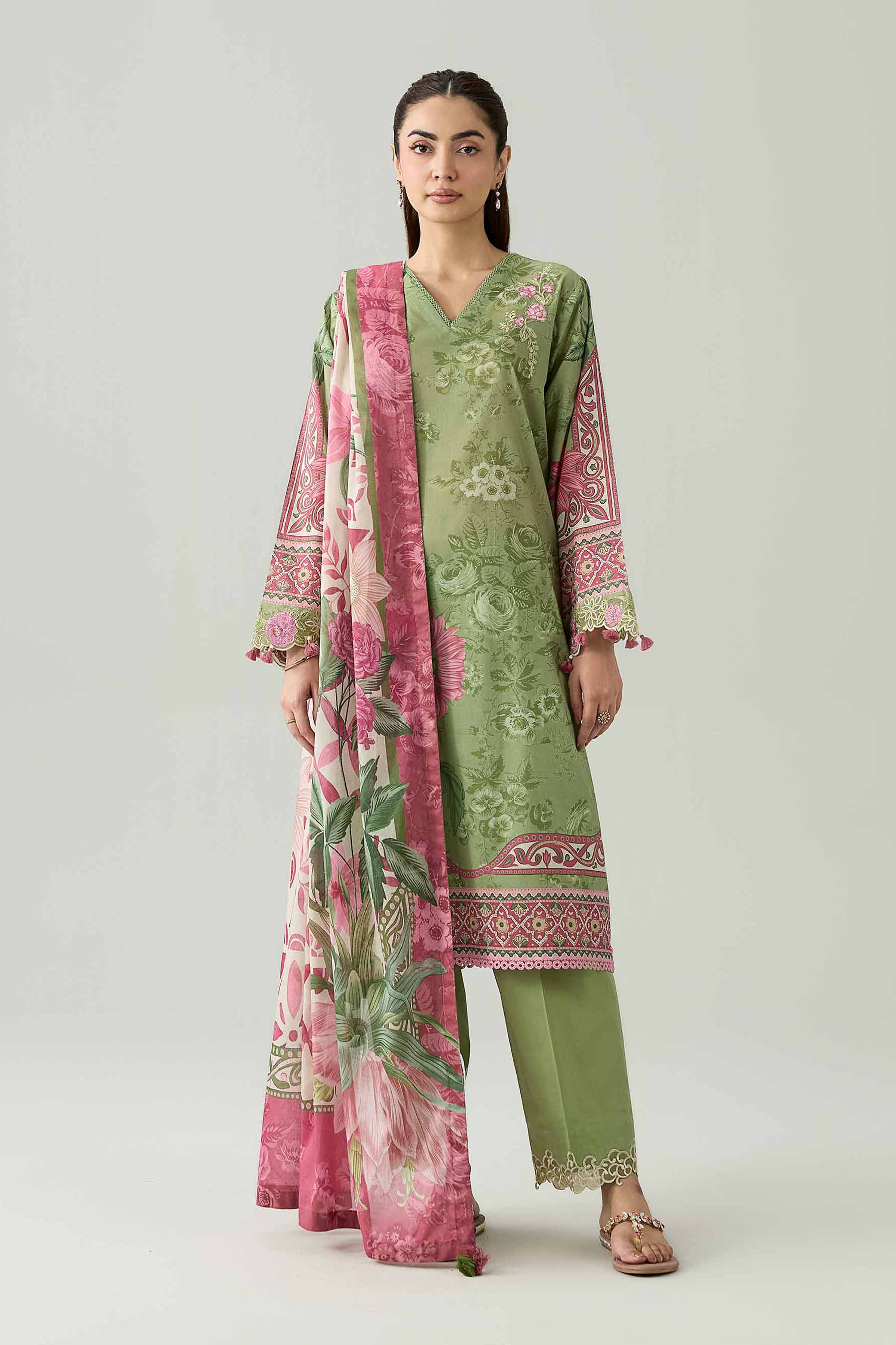 3 Piece - Digital Printed Embroidered Suit - 42602096 for Women - Unstitched Collection | Shop Online